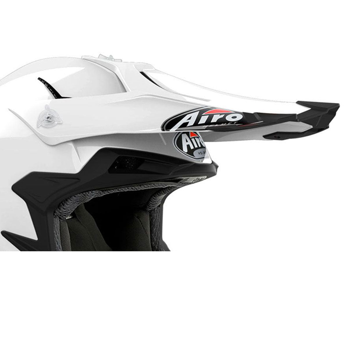 Airoh Open Vision Peak Terminator White Motorcycle Helmet - Lightweight & Durable for Street Riding & Racing