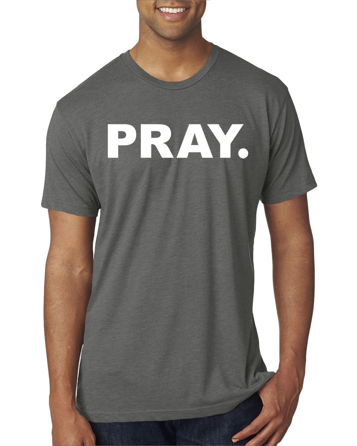 Pray Inspirational Christian Men's Premium Tri-Blend T-Shirt - Soft Comfortable Faith-Based Tee for Church, Bible Study & Daily Wear