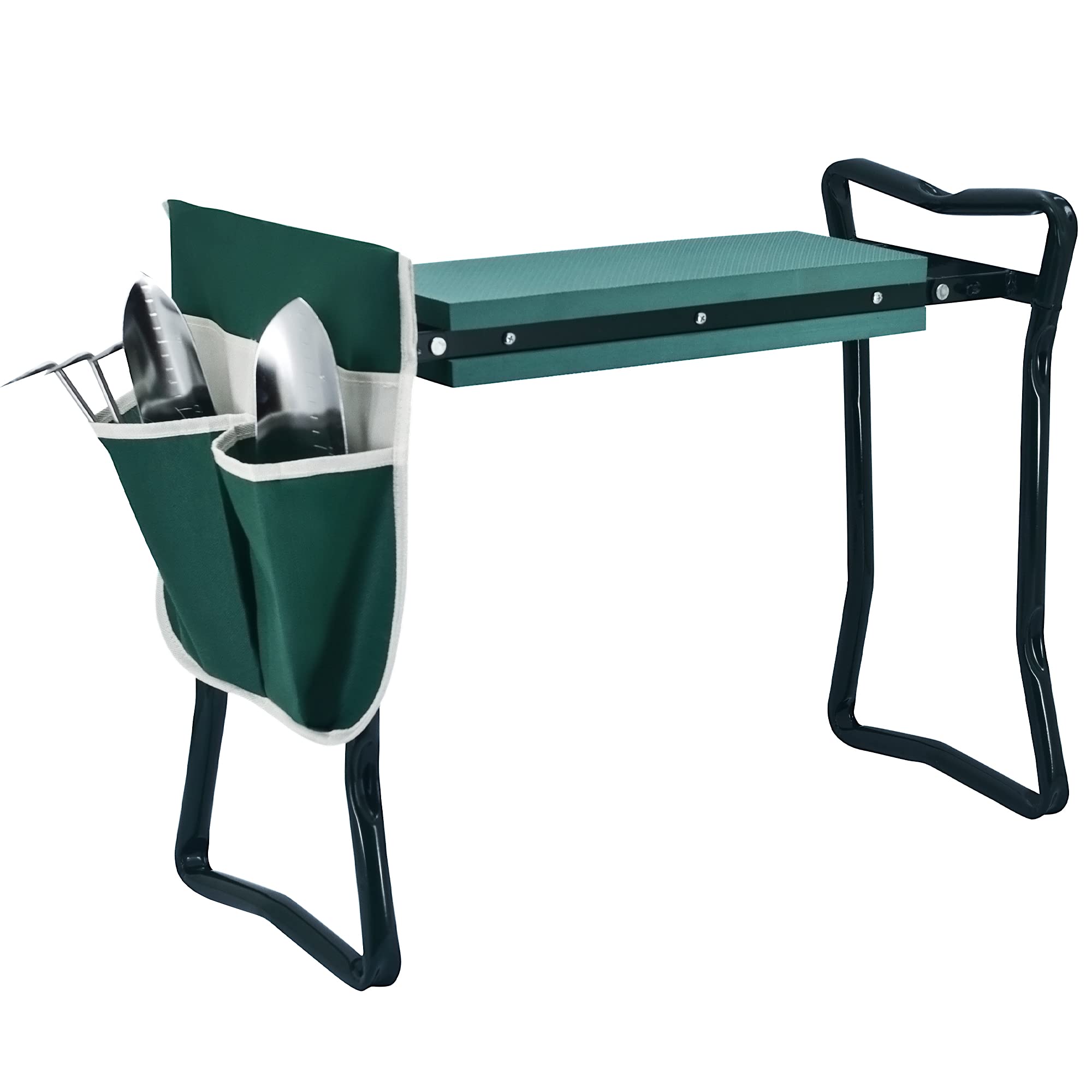 HORTICAN Heavy Duty Garden Kneeler and Seat Stool with Large Tool Pocket & Cushioned Kneeling Pad - Outdoor Gardening Bench for Planting, Weeding & Yard Work