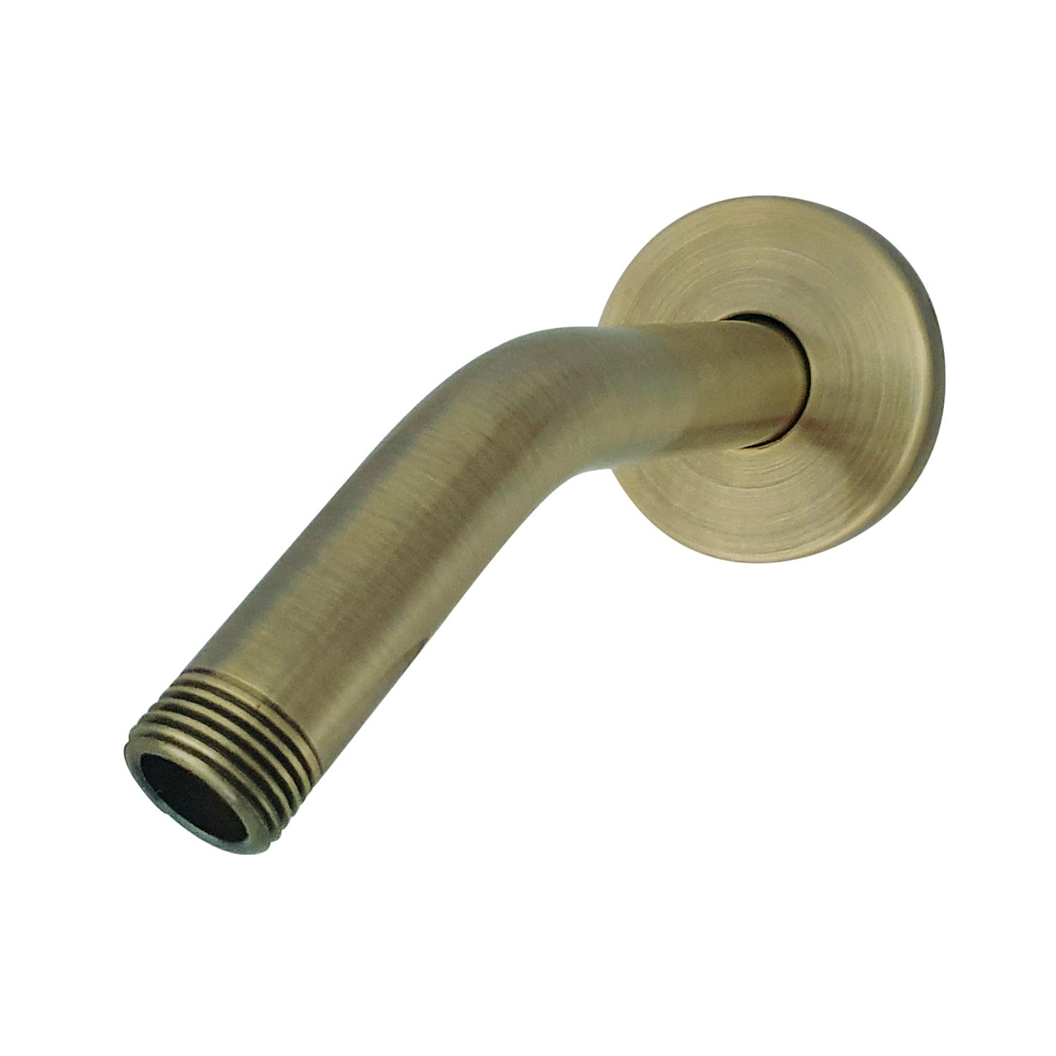 AquaElements K151K3 6 Inch Shower Arm with Round Flange in Antique Brass - Perfect for Bathroom Renovation & Modern Shower Installation