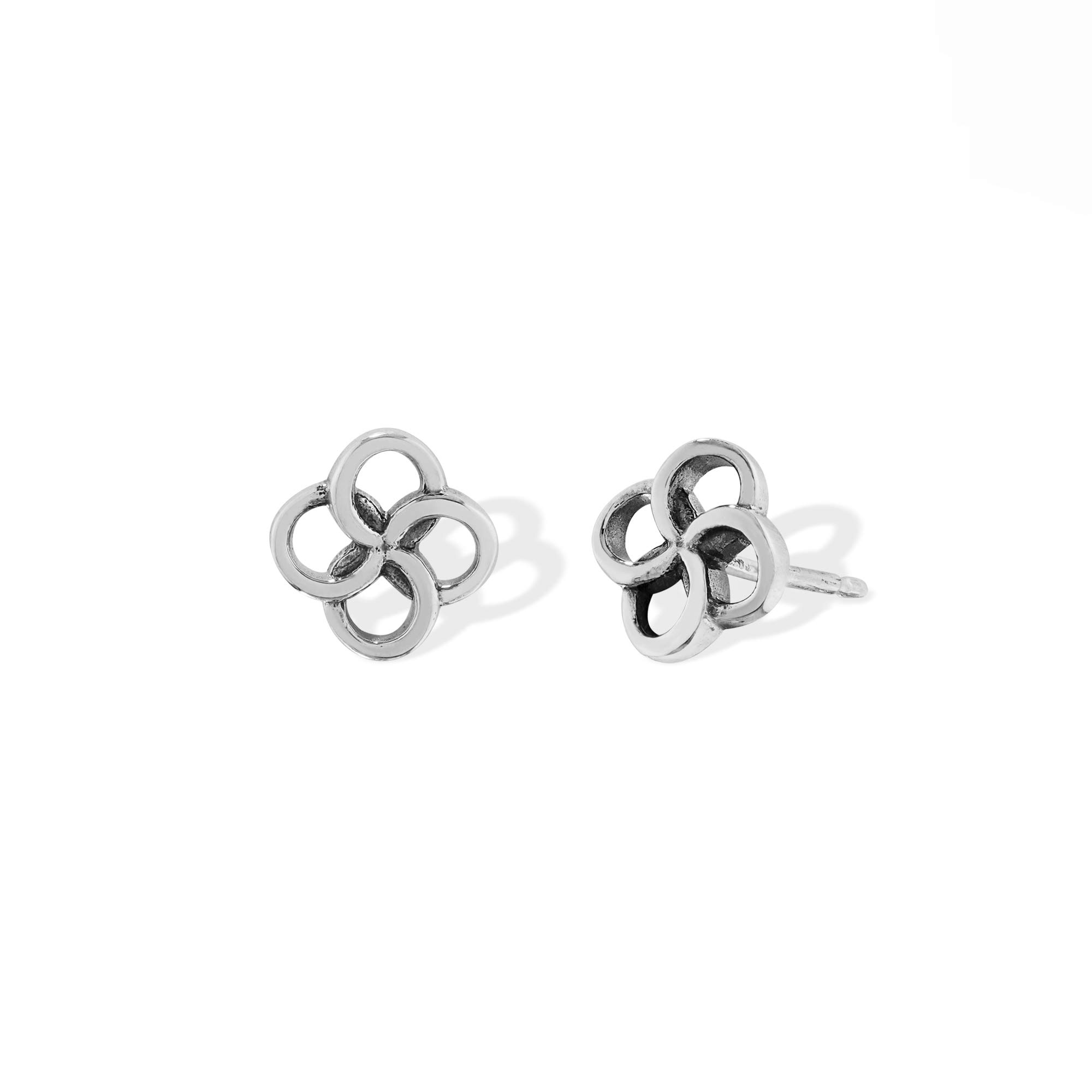 Boma Jewelry Sterling Silver Quatrefoil Knot Stud Earrings for Women - Dainty Hypoallergenic Ear Jewelry - Perfect for Everyday Wear, Date Night & Special Occasions