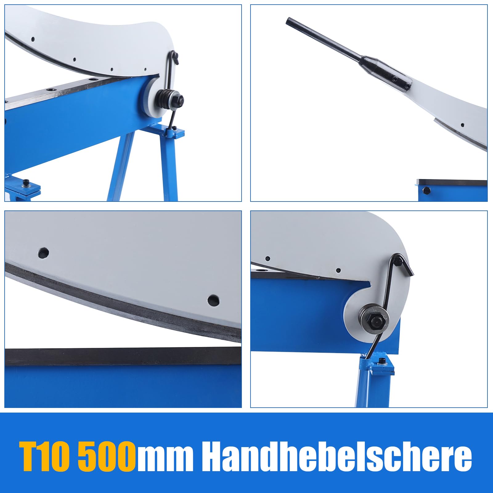 Heavy Duty Lever Hand Shear, 1.5mm Max Thickness, T10 Guillotine Sheet Metal Cutter, 20 Inch (500mm) - Ideal for Metalworking, HVAC, Automotive Repair & DIY Projects