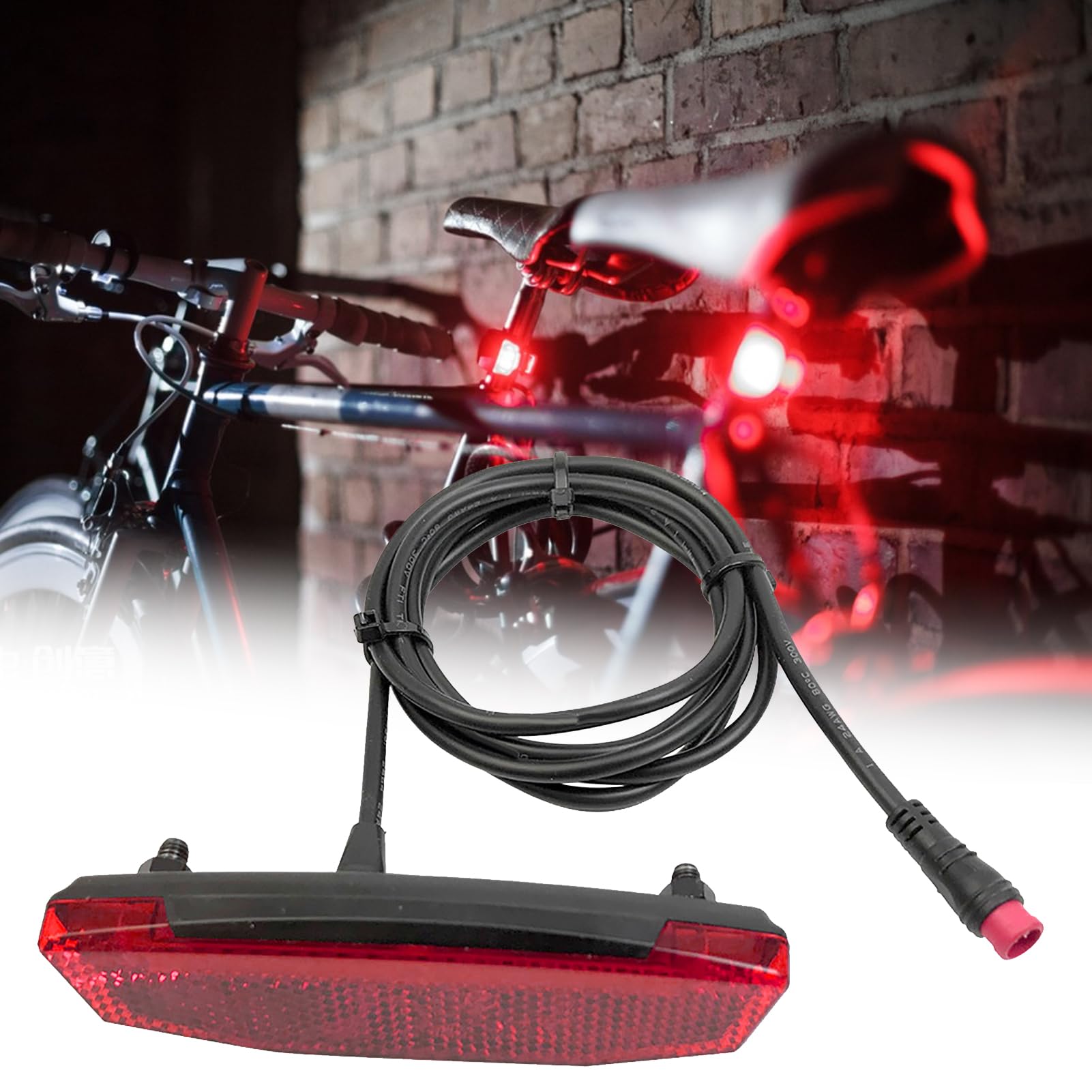 6V-60V High Brightness LED EBike Tail Light - Waterproof Bike Rear Warning Light for Night Riding & Cycling | Electric Bike Accessories for Safety & Visibility in Low Light Conditions