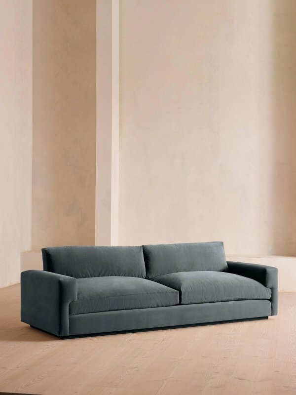 Luxury Handmade Velvet Mossley 4-Seater Sofa - Modern Designer Living Room Furniture for Home & Office Comfort