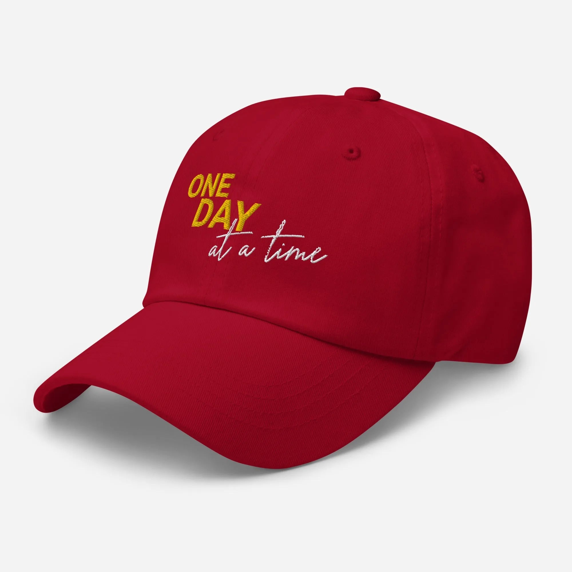 One Day At A Time Embroidered Dad Hat - Adjustable Cotton Baseball Cap for Men & Women - Perfect for Casual Wear, Outdoor Activities, and Daily Fashion