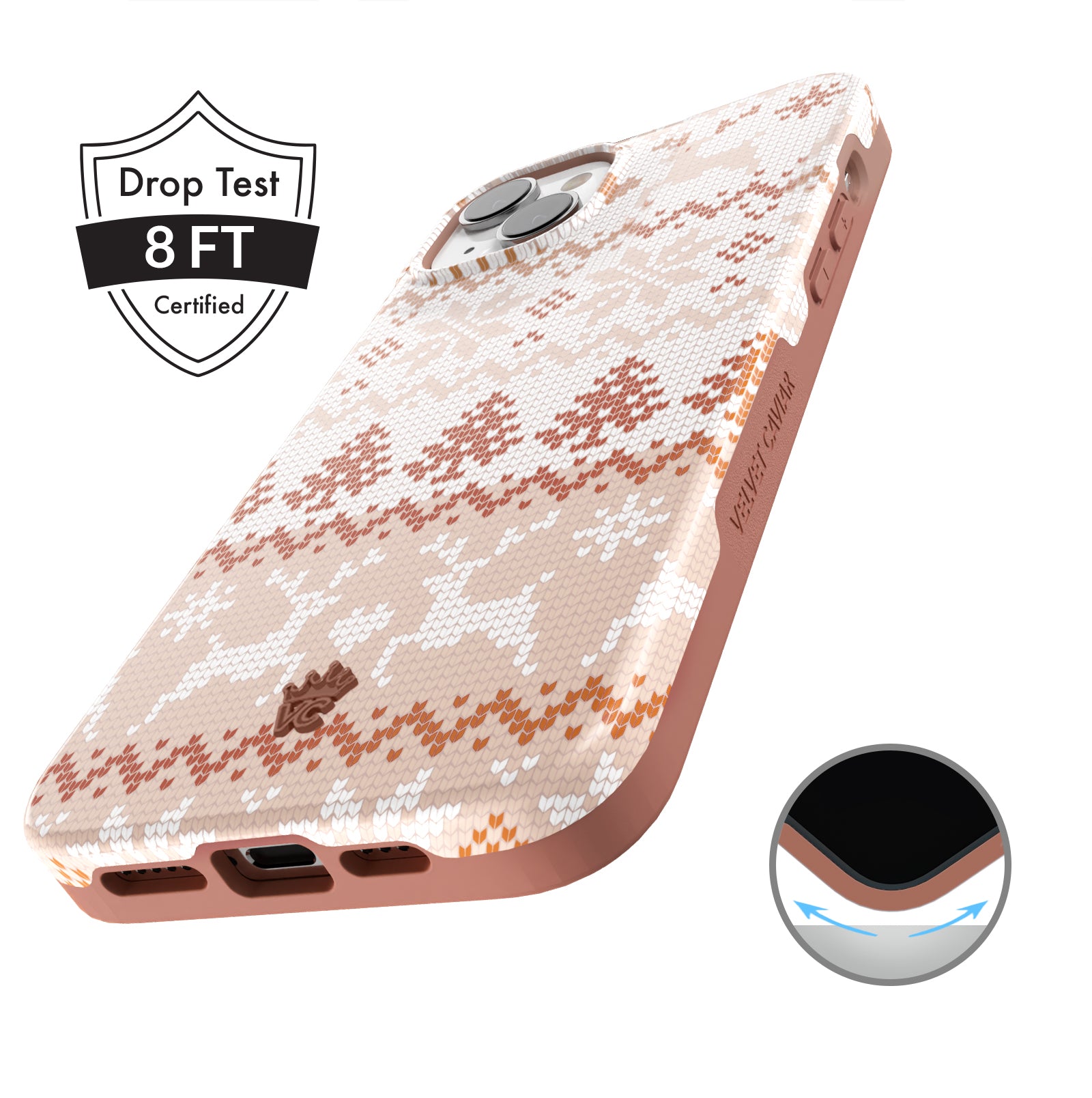 Soft & Cozy Chai Sweater Design iPhone Case - Trendy Knit Pattern Phone Cover for iPhone 13/14/15 Pro Max - Perfect for Fall & Winter Fashion Accessory