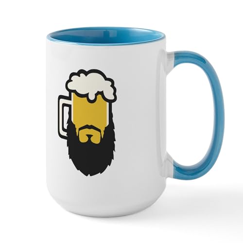 White/Blue Inside - Beer Beard Mugs