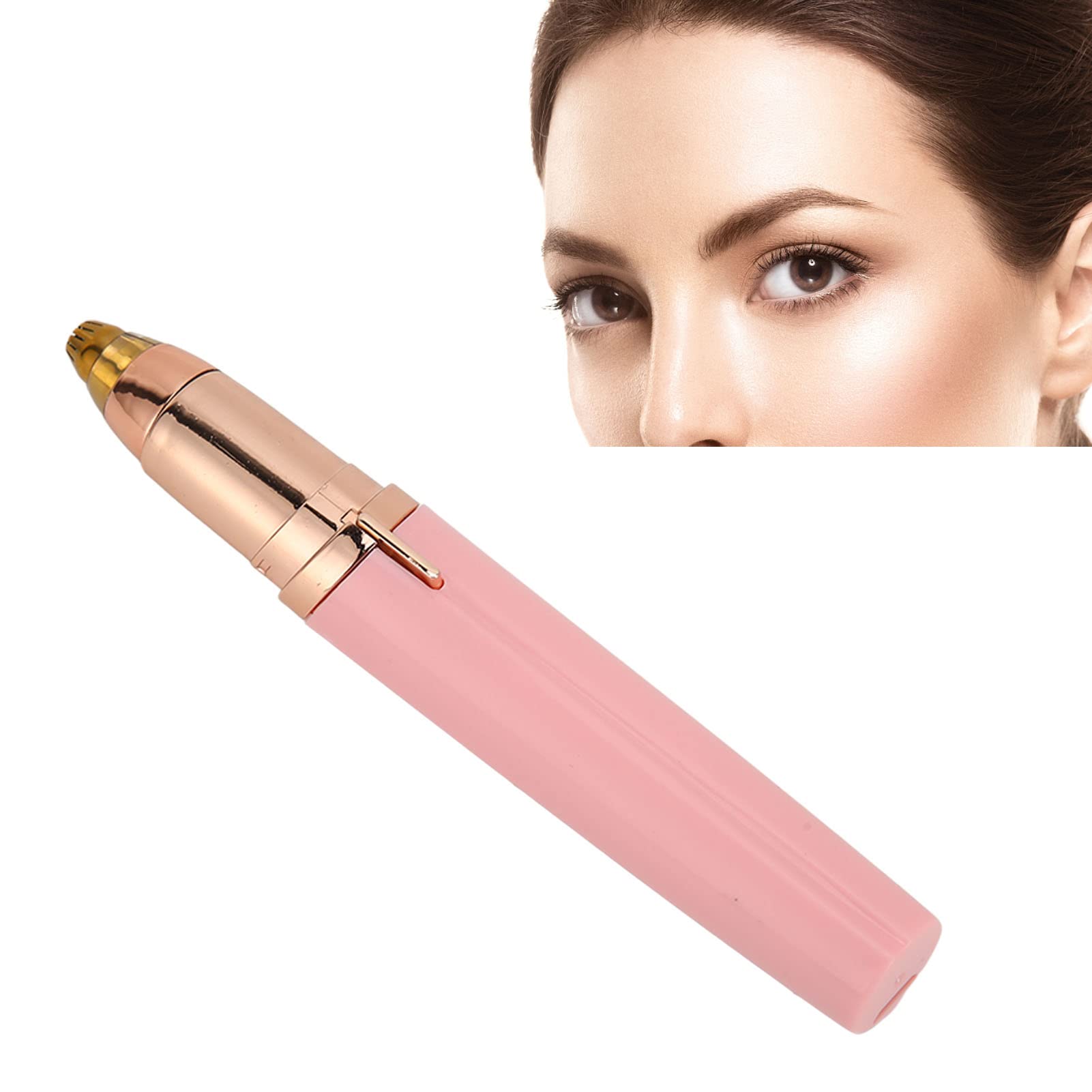 Rechargeable Electric Eyebrow Trimmer for Women - Painless Facial Hair Remover for Eyebrows, Lips & Nose | Portable Epilator & Shaver for Smooth Skin | Perfect for Travel, Home & Salon Use (Pink)
