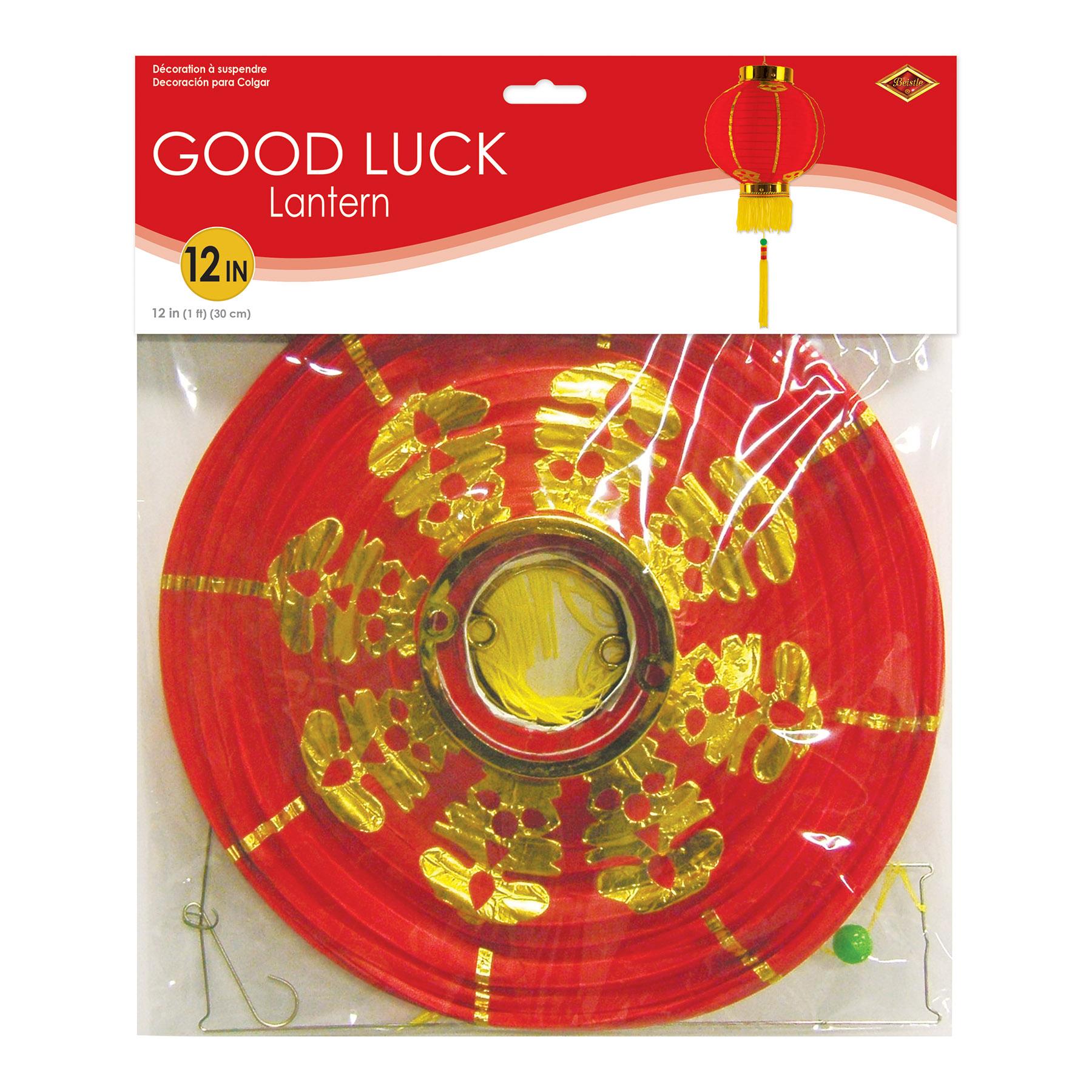 12 Pack Beistle 12 Inch Chinese Good Luck Party Lanterns with Tassels - Perfect for Lunar New Year, Birthday Parties, and Home Decorations
