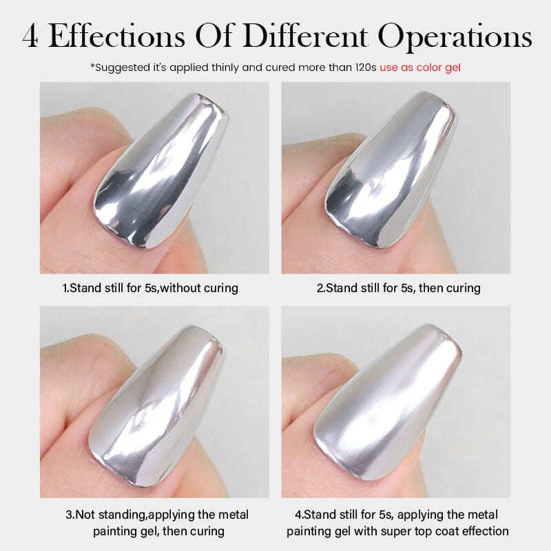 Super Shine Silver Metallic Paint Gel - High Gloss Finish for DIY Crafts, Nail Art, and Model Painting - Perfect for Home Decor, Automotive Detailing & Creative Projects