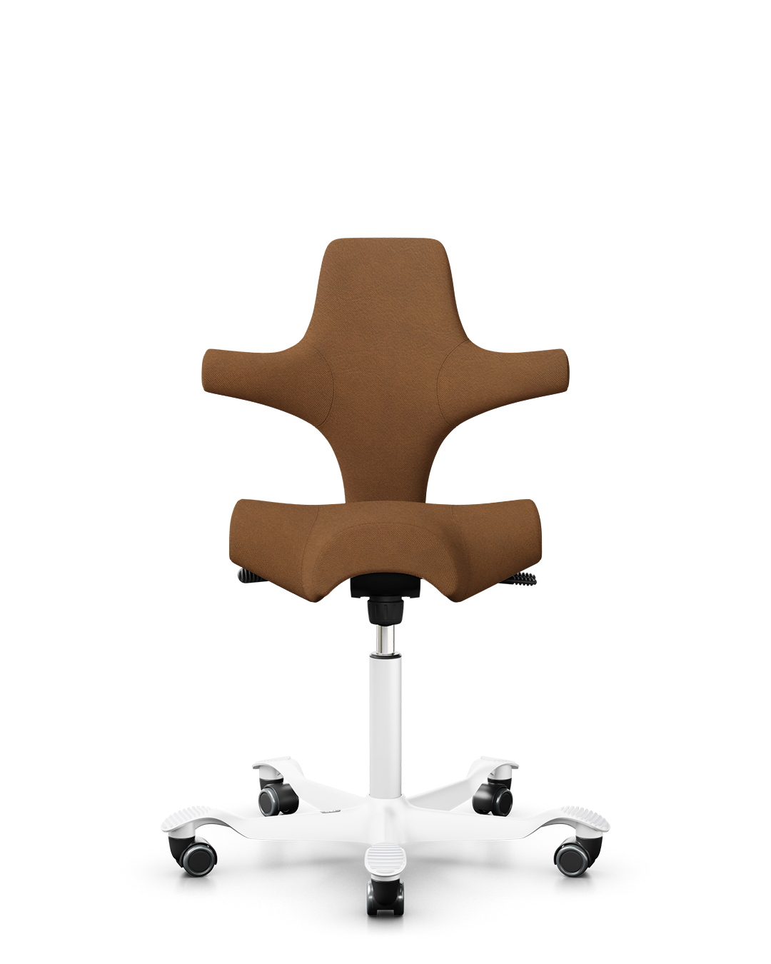 HÅG Capisco 8106 Ergonomic Office Chair - Genuine Leather Wollsdorf Paloma Natur with White Base | Perfect for Home Office, Workspace & Gaming Setup