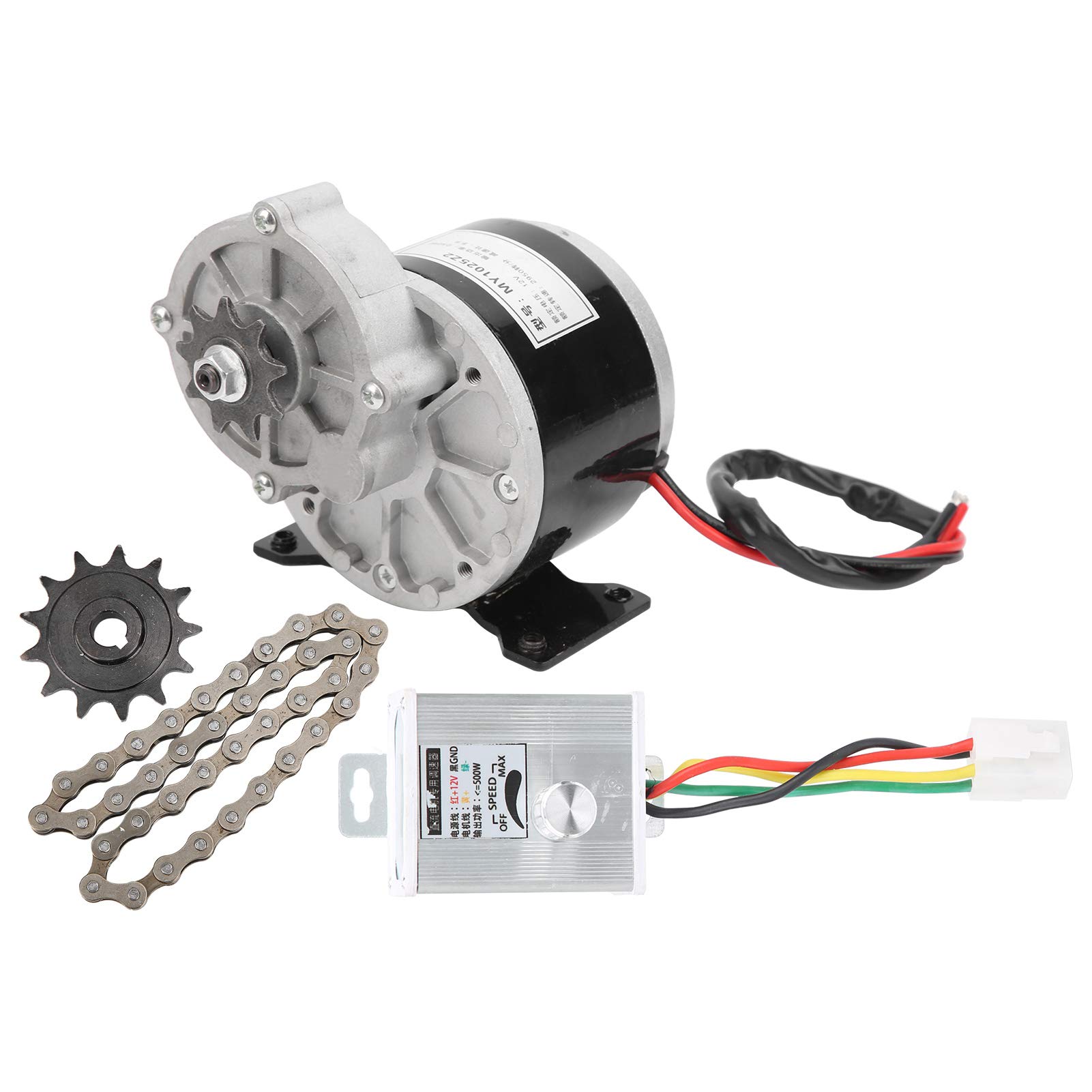 12V 250W DC Electric Gear Motor - High Power Brushed Geared Motor for Bicycle, E-Bike & Scooter Conversion Kit - Perfect for DIY Electric Vehicle Upgrades and Power Transmission Projects