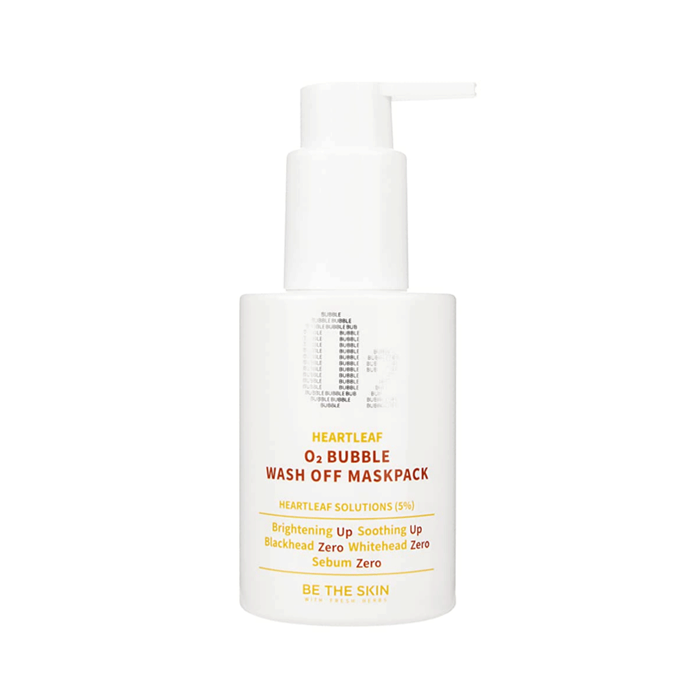 Be the Skin Heartleaf O2 Bubble Wash Off Mask Pack 120g - Deep Cleansing & Pore Care for Oily & Acne-Prone Skin - Perfect for Spa Night & Self-Care Routine