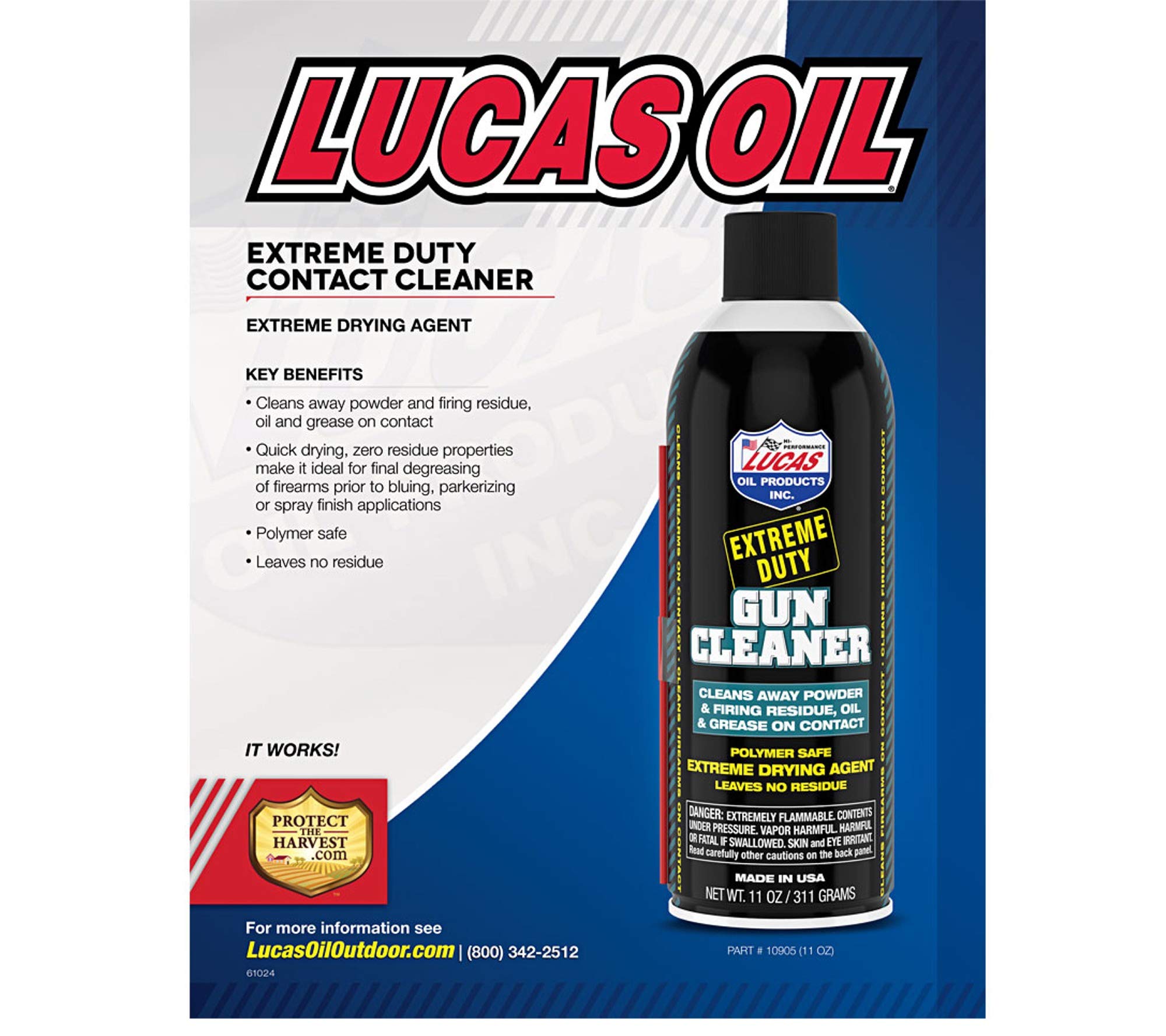 Lucas Oil 10905 Extreme Duty Gun Cleaner - 11 Ounce (Pack of 12) | Heavy-Duty Firearm Maintenance Solution | Perfect for Hunting, Shooting Range & Gun Enthusiasts