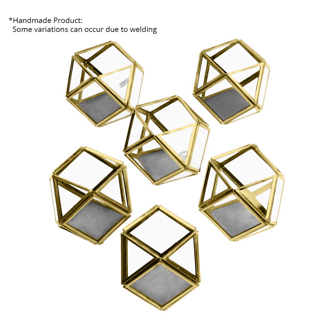 Koyal Wholesale Glass Geometric Votive Candle Holders - Set of 6 Bulk Candle Terrariums & Lanterns for Wedding, Party Decor & Home Centerpieces - Perfect for Table Settings, Gift Favors & Romantic Ambiance