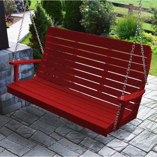 A & L Furniture Poly Winston Swing - Durable Outdoor Patio Swing with Weather-Resistant Cushions for Garden, Backyard, and Porch Relaxation