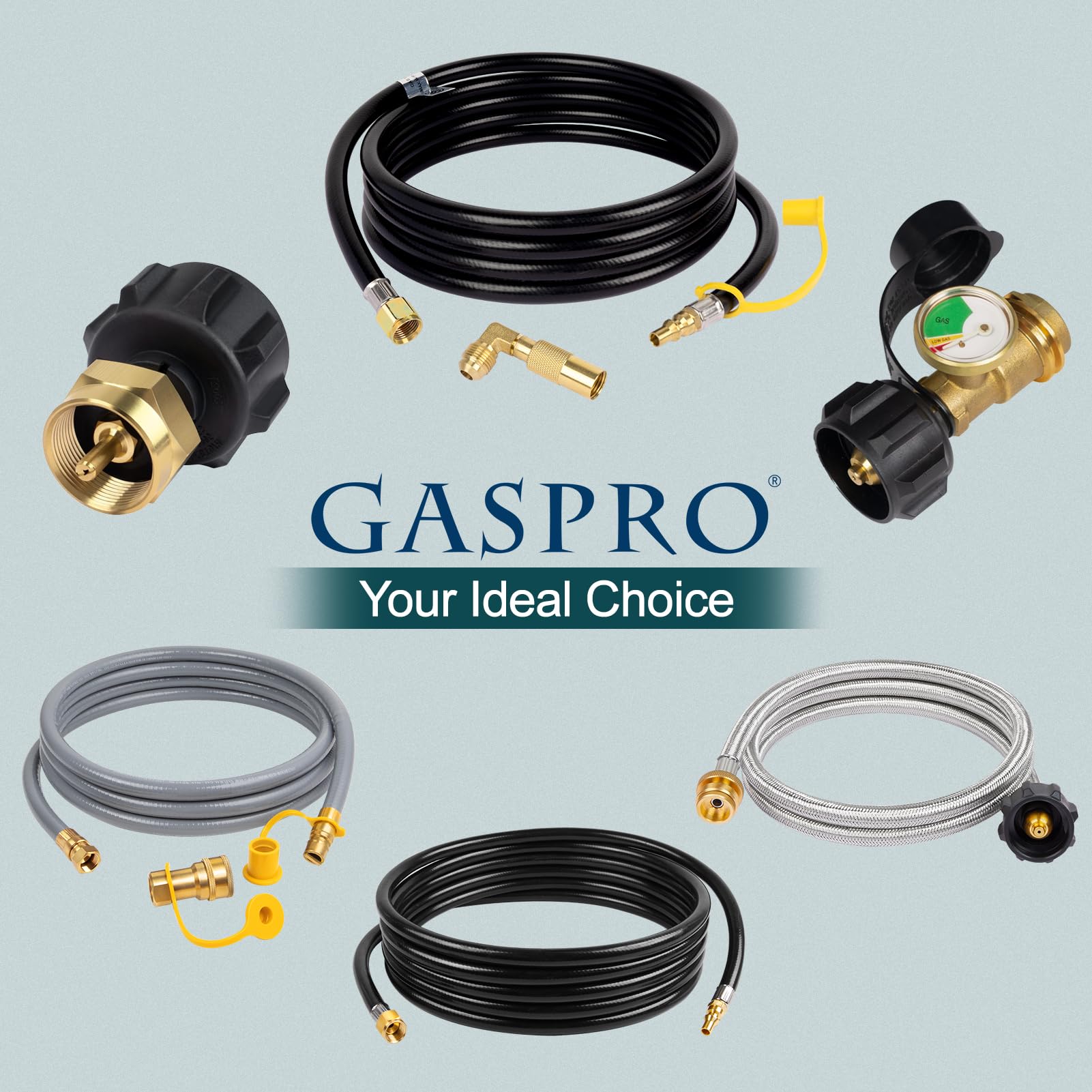 GASPRO 12FT RV Quick Connect Propane Hose with Elbow Adapter - Compatible with Blackstone 17