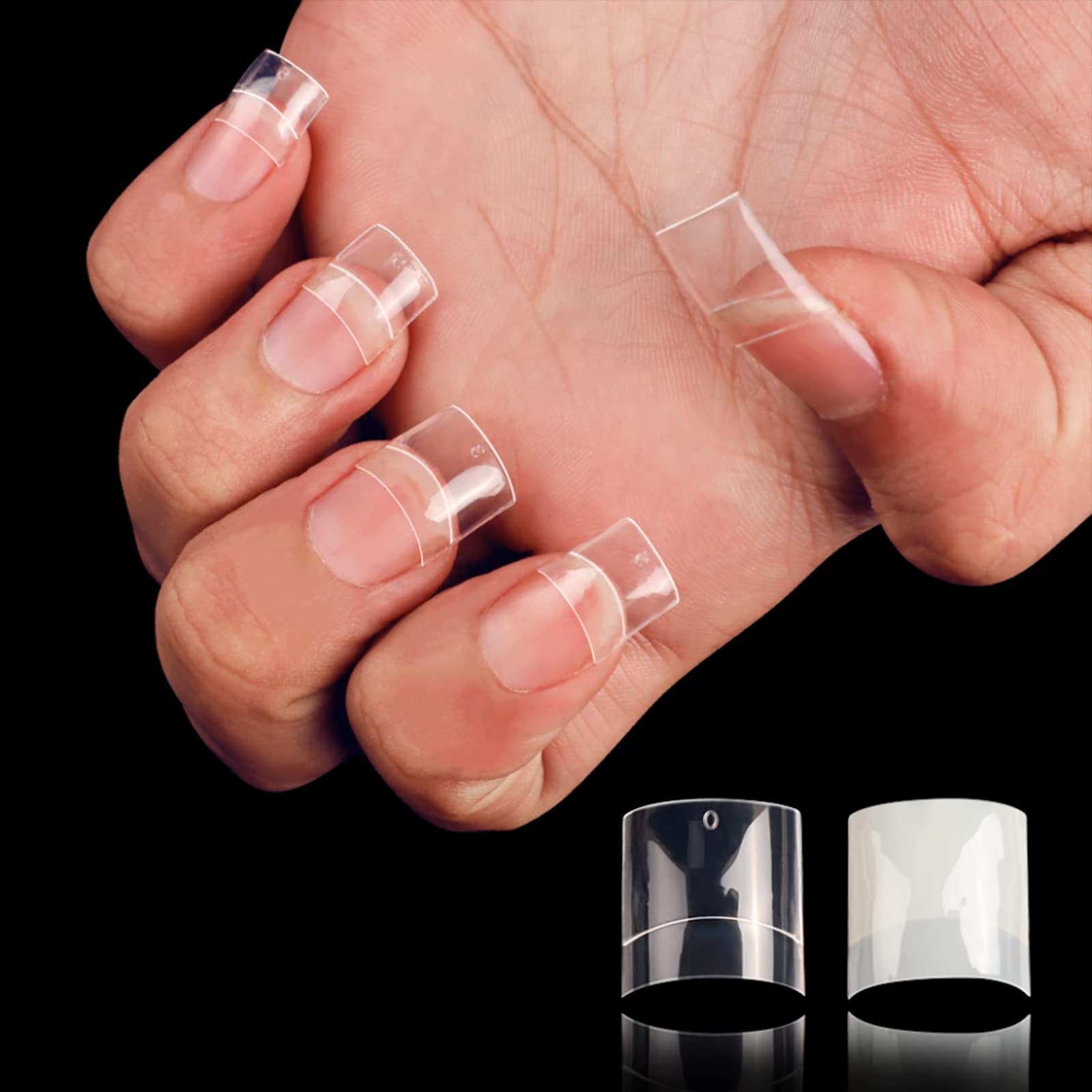 TOEDO 1000PCS Clear Short Acrylic Nail Tips - Half Cover False Press on Nails for Salon & DIY Nail Art - Perfect for Manicures, Pedicures & Home Nail Extensions