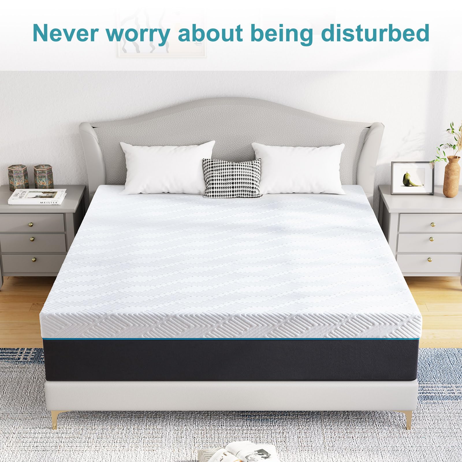 10 Inch Queen Size Mattress in a Box - Medium Firm Memory Foam Mattress for Back Support & Pressure Relief, 60