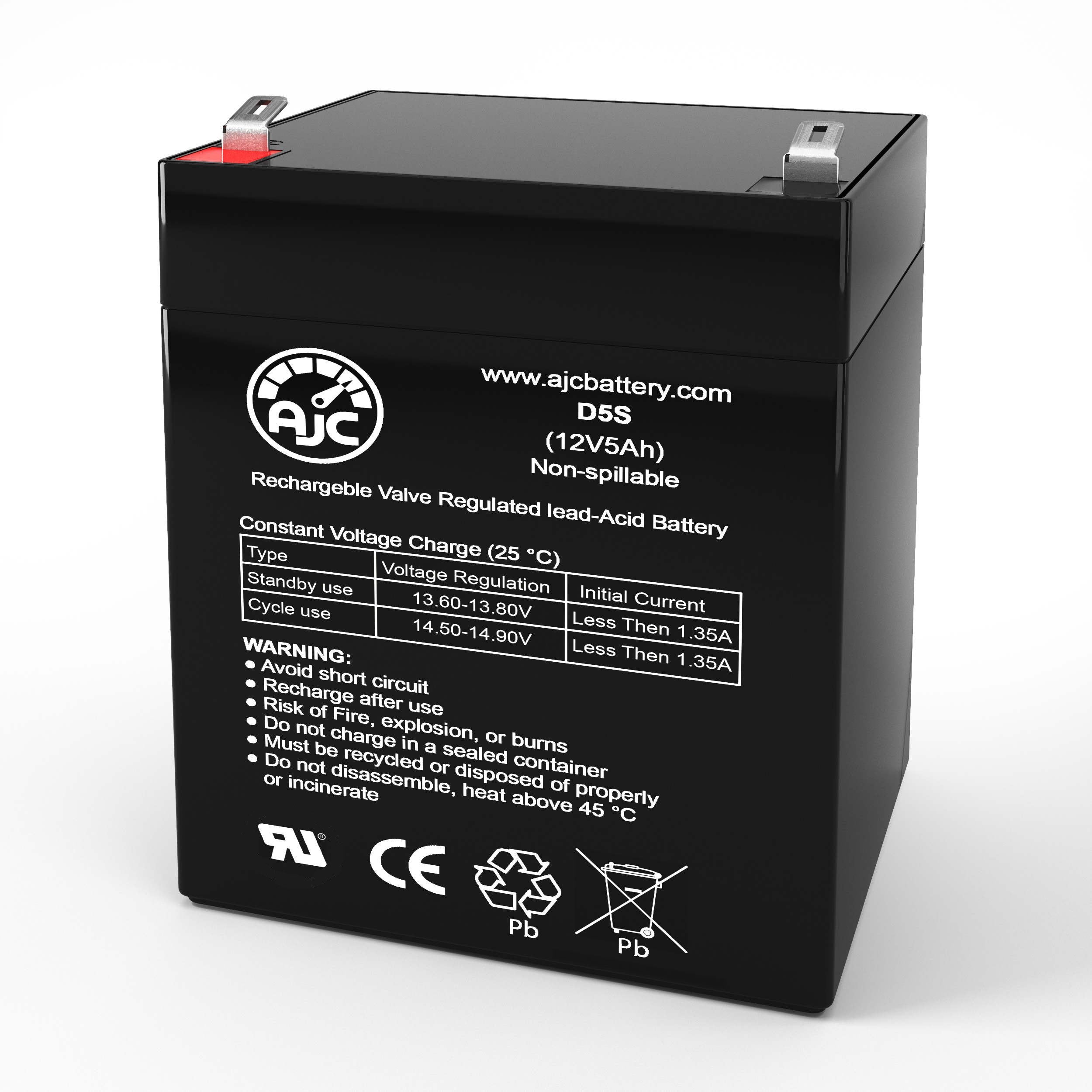 AJC 12V 5Ah Replacement Battery for Alpha Technologies ALI ALI 450 UPS - Backup Power Supply for Home & Office Electronics, Emergency Power Outages
