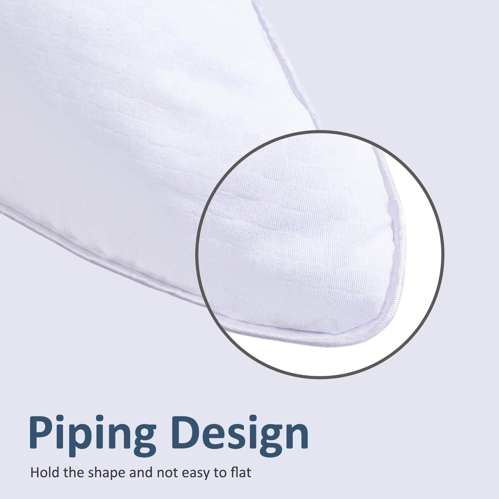 Premium Bed Pillows Set of 4 - Standard Size Soft Hotel Pillows with Hypoallergenic Down Alternative Filling for Side, Back & Stomach Sleepers | 2 White & 2 Grey Fluffy Pillows for Ultimate Comfort - Perfect for Home, Hotel, Guest Room & Airbnb Use
