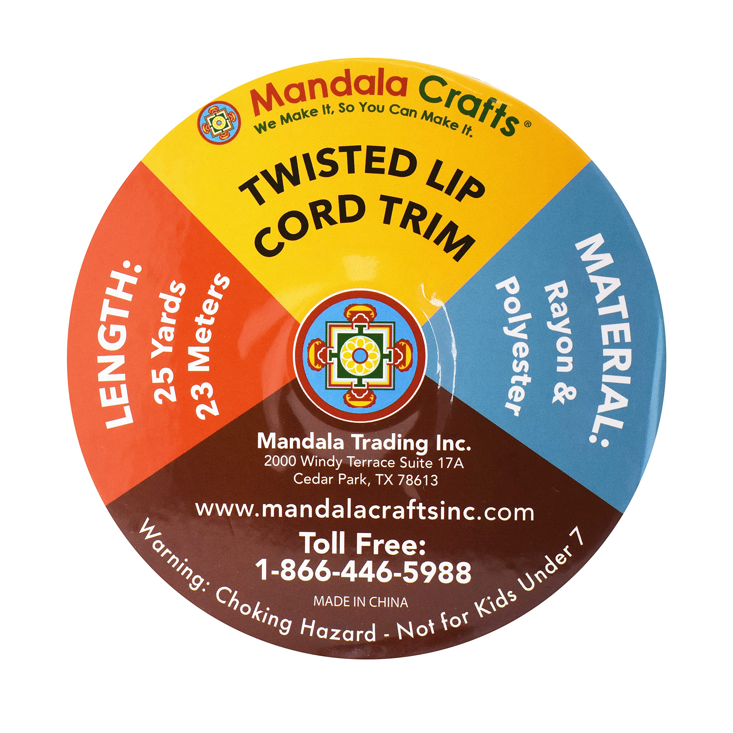 Mandala Crafts Twisted Lip Cord Trim by The Yard - Premium Upholstery Piping for Pillows, Sewing Projects & Home Decor (Black) - Perfect for DIY Cushions, Curtains and Furniture Edge Trimming