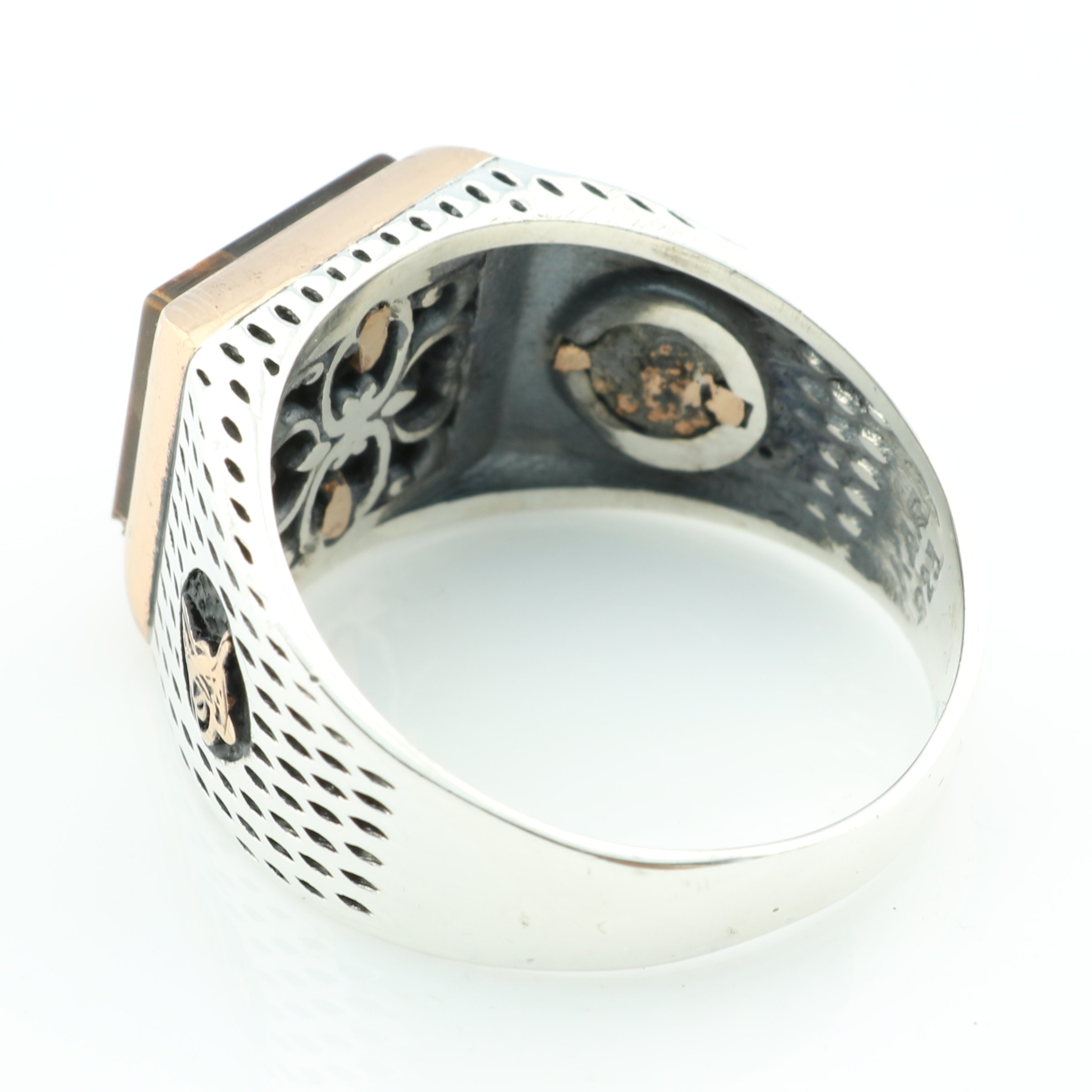 925K Sterling Silver Tiger Eye Ottoman Men's Ring for Gifts, Wedding & Fashion Jewelry - AKR K4S