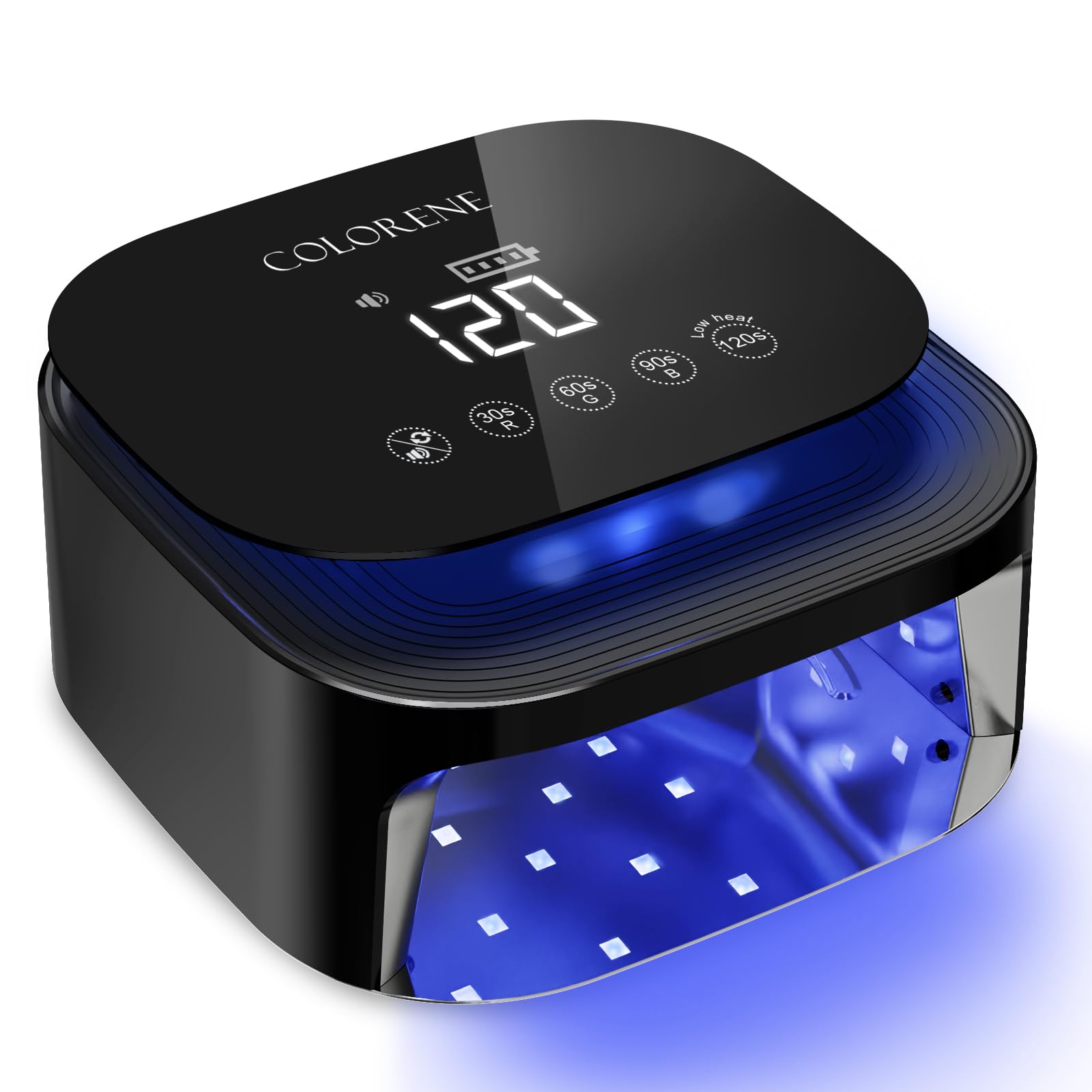 60W Cordless UV LED Nail Lamp - Rechargeable Gel Polish Dryer with Auto Sensor & LCD Display, Portable 30 LED Beads Nail Light with 4 Timer Settings (Black) - Perfect for Home Manicures, Salon Nail Art & Travel Use