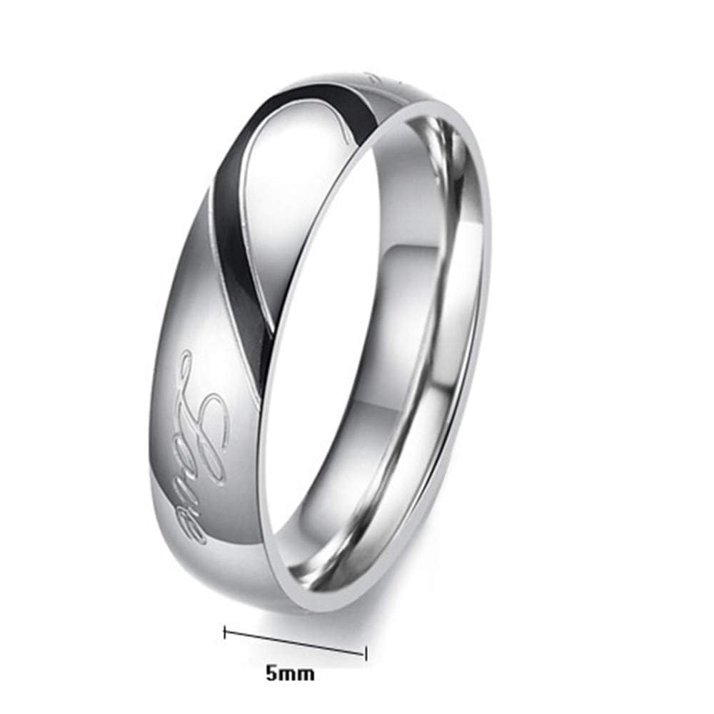Uloveido Couples Titanium Stainless Steel Wedding Engagement Band Rings - Engravable Matching Love Rings for Him & Her (Y552) | Perfect for Anniversaries, Proposals & Romantic Gifts