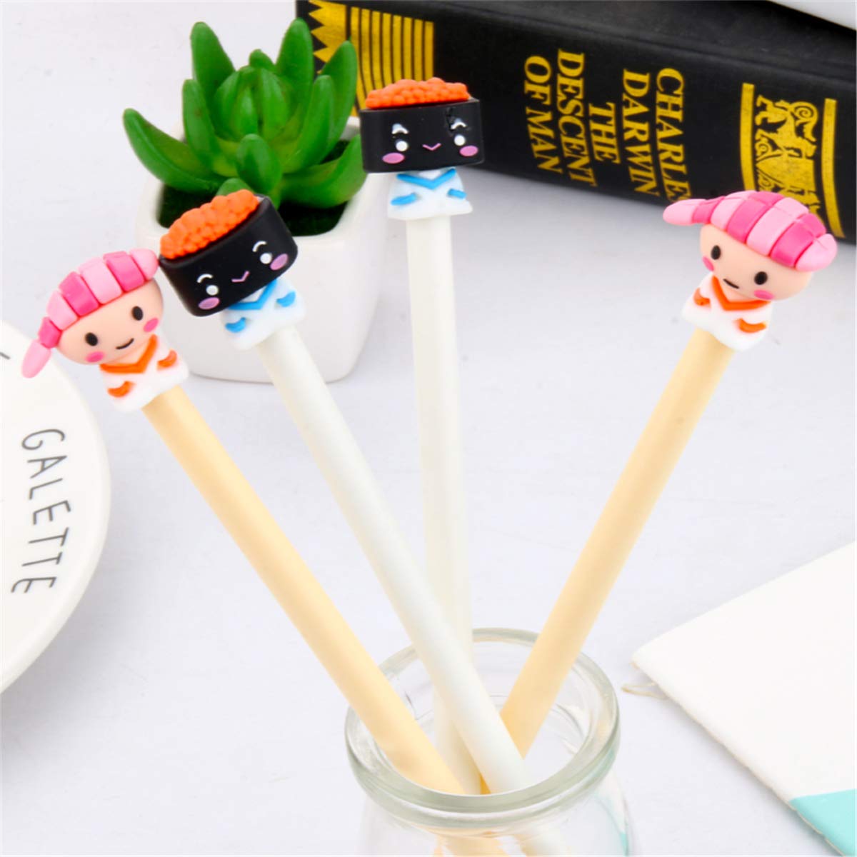 Original Japanese Sushi-Shaped Cute Cartoon Ballpoint Pen - Fashion Design Doll Pen for Creative Writing, Office & School Supplies (6-Pack) - Perfect for Gifts, Collectibles & Kawaii Stationery Lovers
