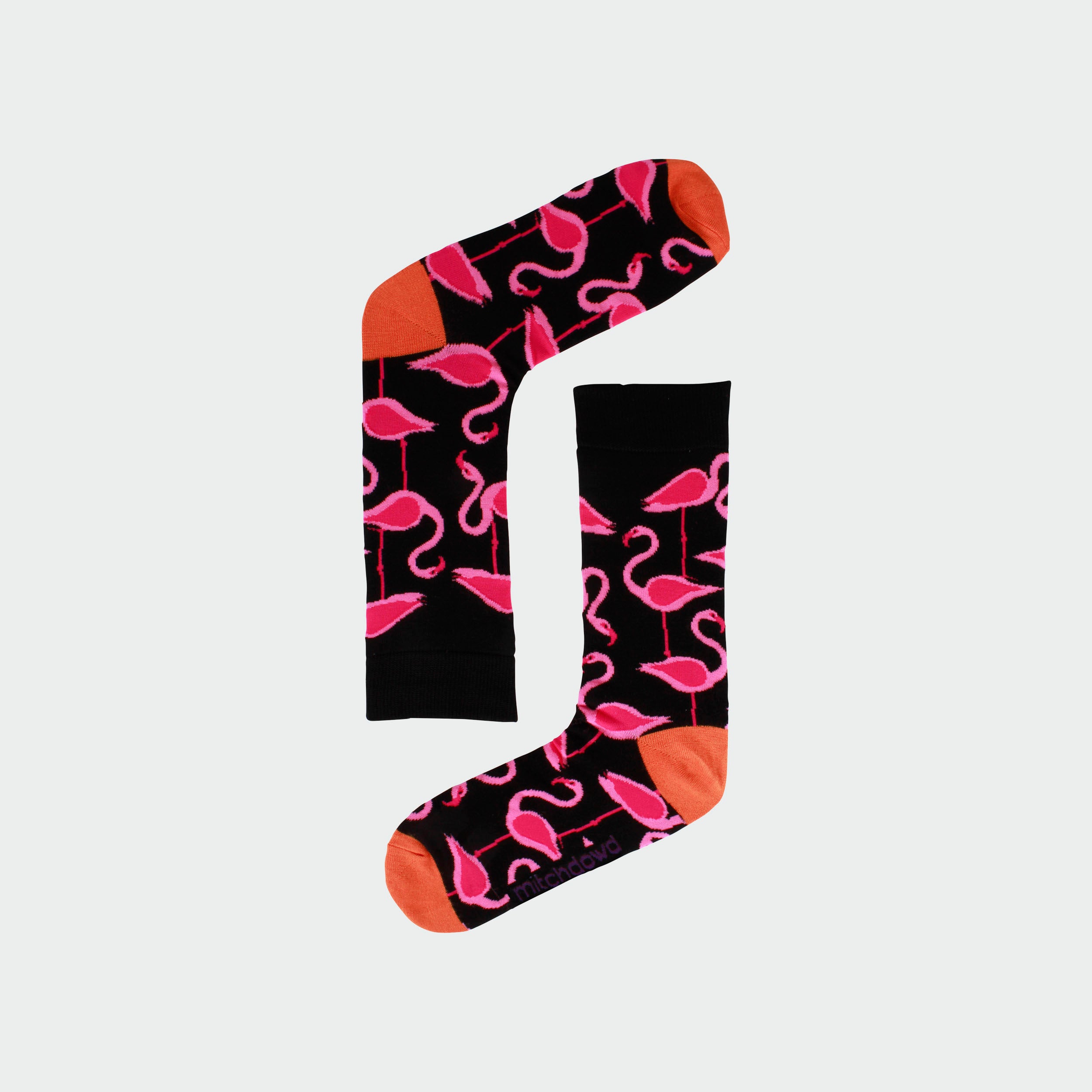 Premium Men's Flamingo Pattern Bamboo Fiber Socks - Soft Breathable Black Ankle Socks for Casual Wear, Gym & Outdoor Activities