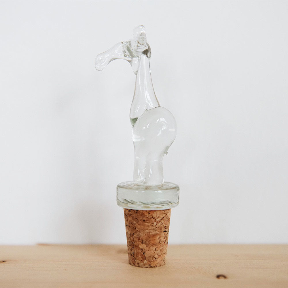 Eco-Friendly Handblown Recycled Glass Bottle Stopper - Sustainable Wine & Olive Oil Sealer for Home & Kitchen Use