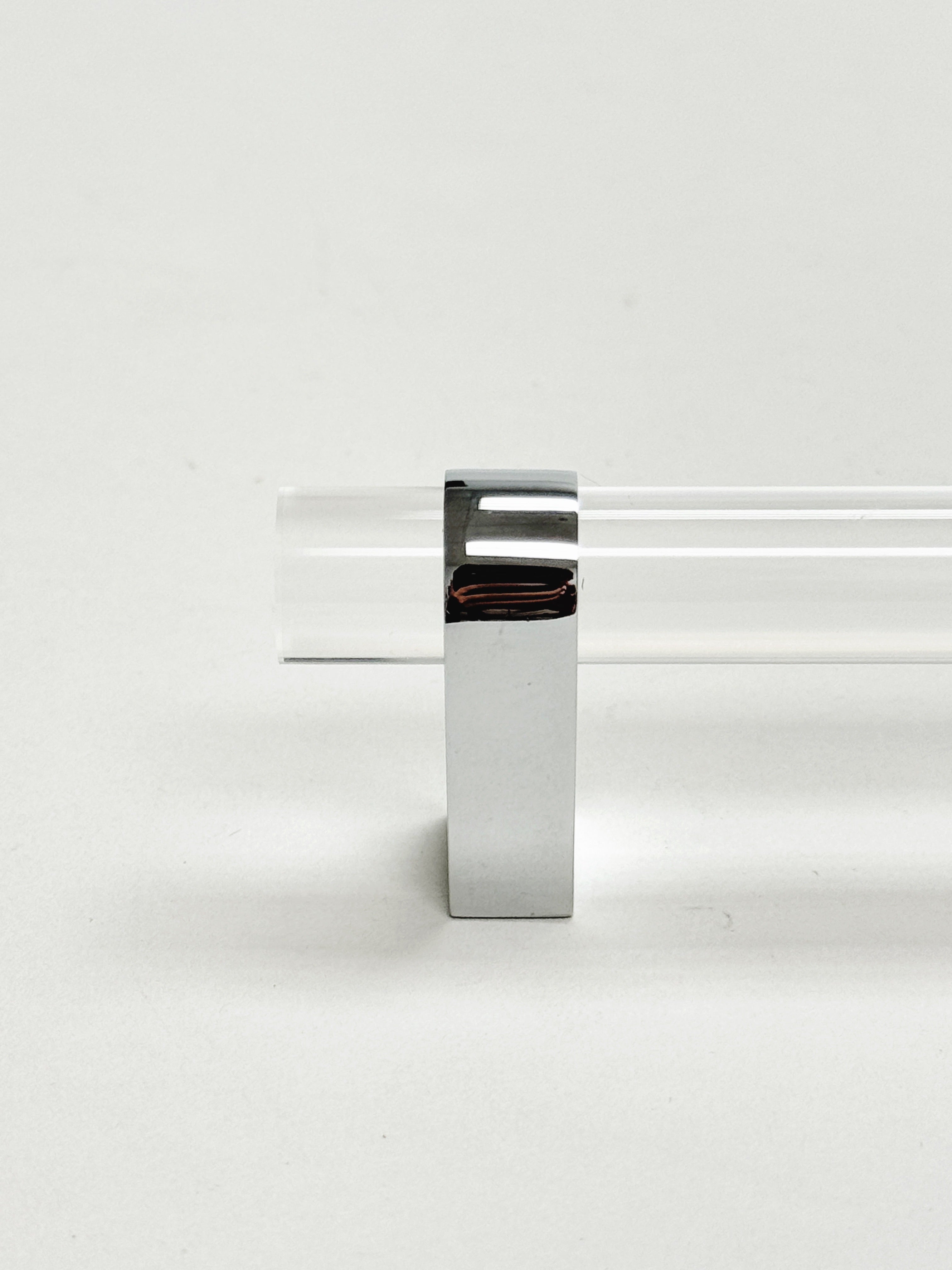 Lucite June Polished Chrome Drawer Pulls and Knobs - Vintage Style Cabinet Hardware for Kitchen & Bathroom Renovation - Easy to Install Drawer Handles for Dressers, Cabinets and Furniture