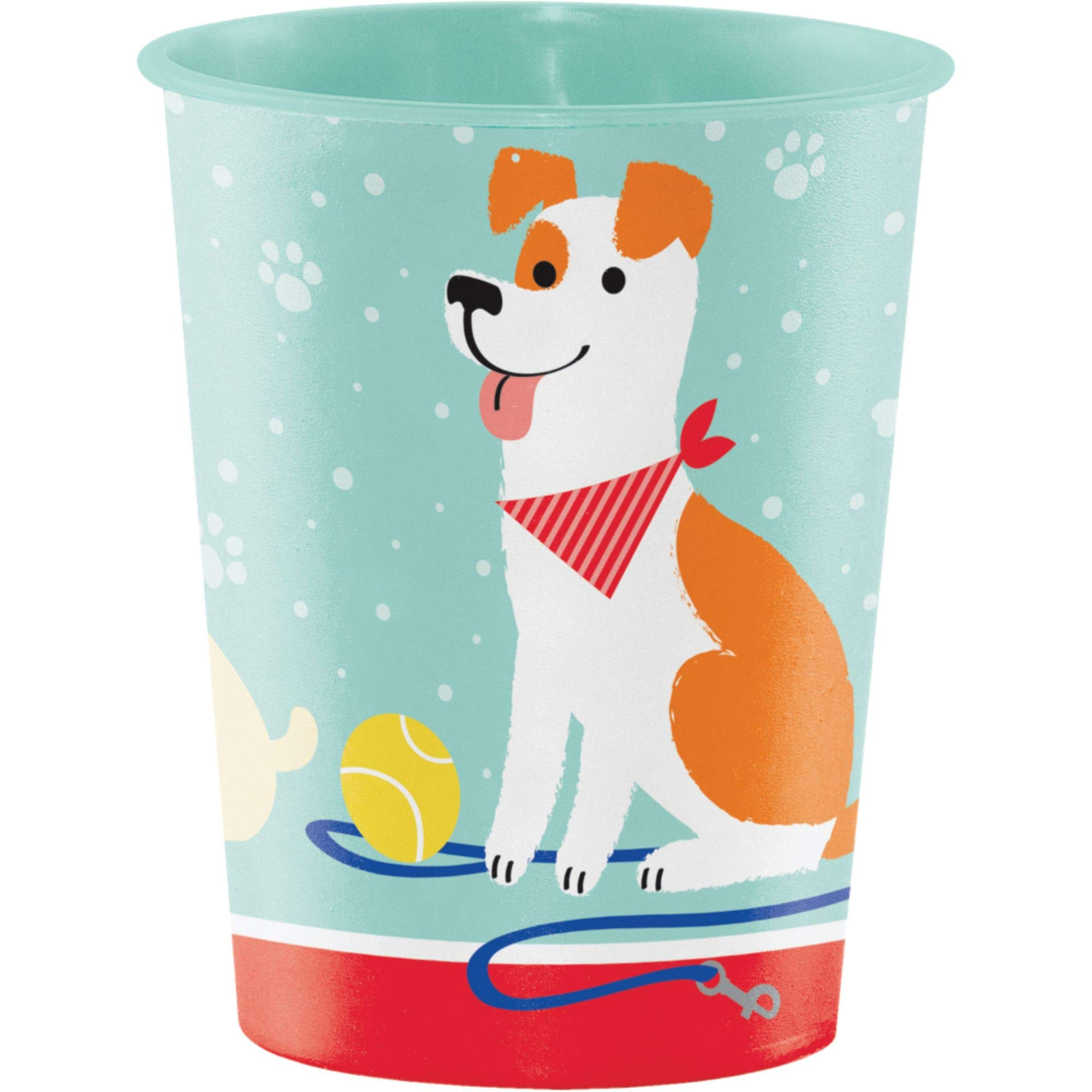 12-Pack Orange & White Dog Print Party Cups 4.5