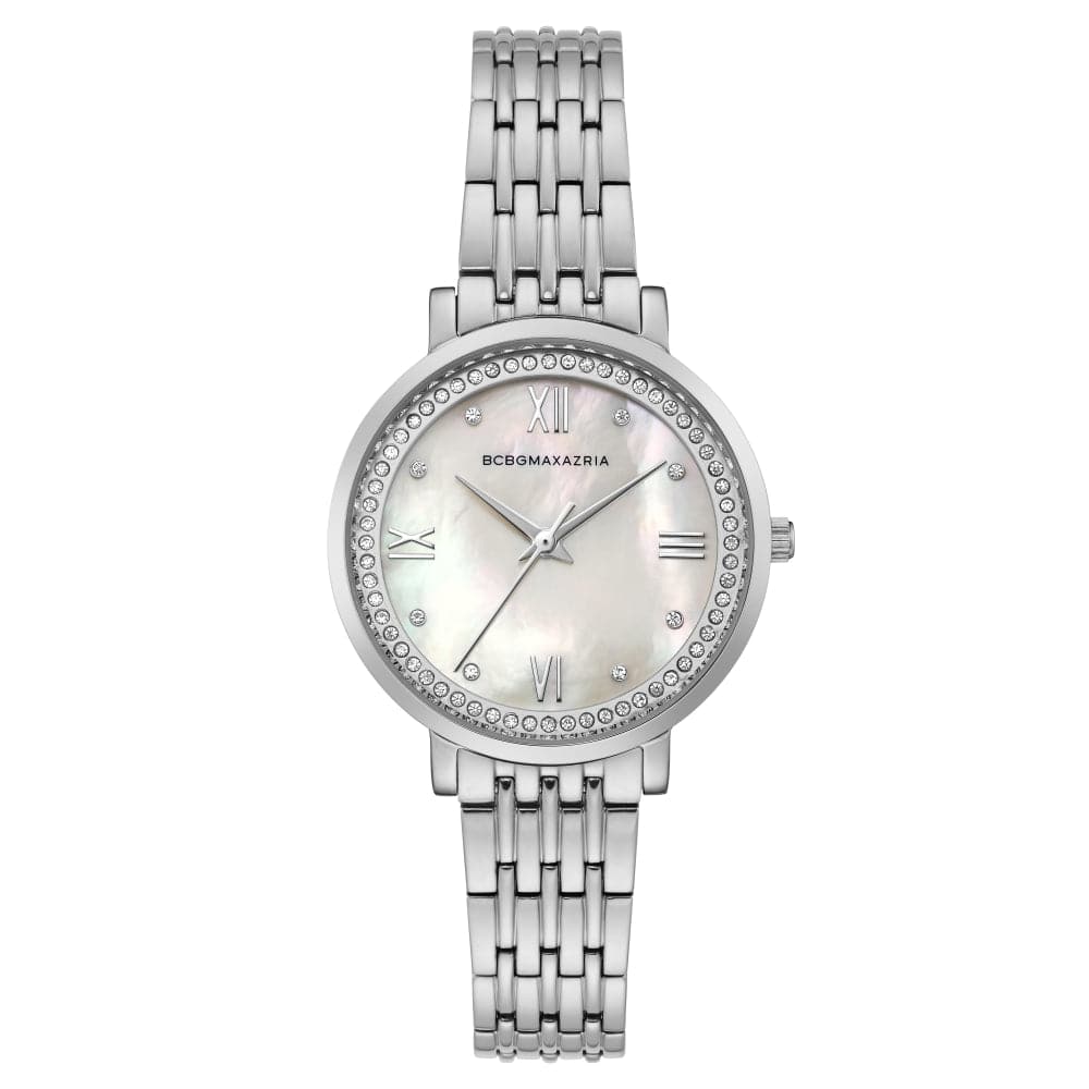 BCBGMAXAZRIA Women's Quartz Silver Stainless Steel Watch BG50665001 - Elegant Timepiece for Office, Party & Everyday Wear