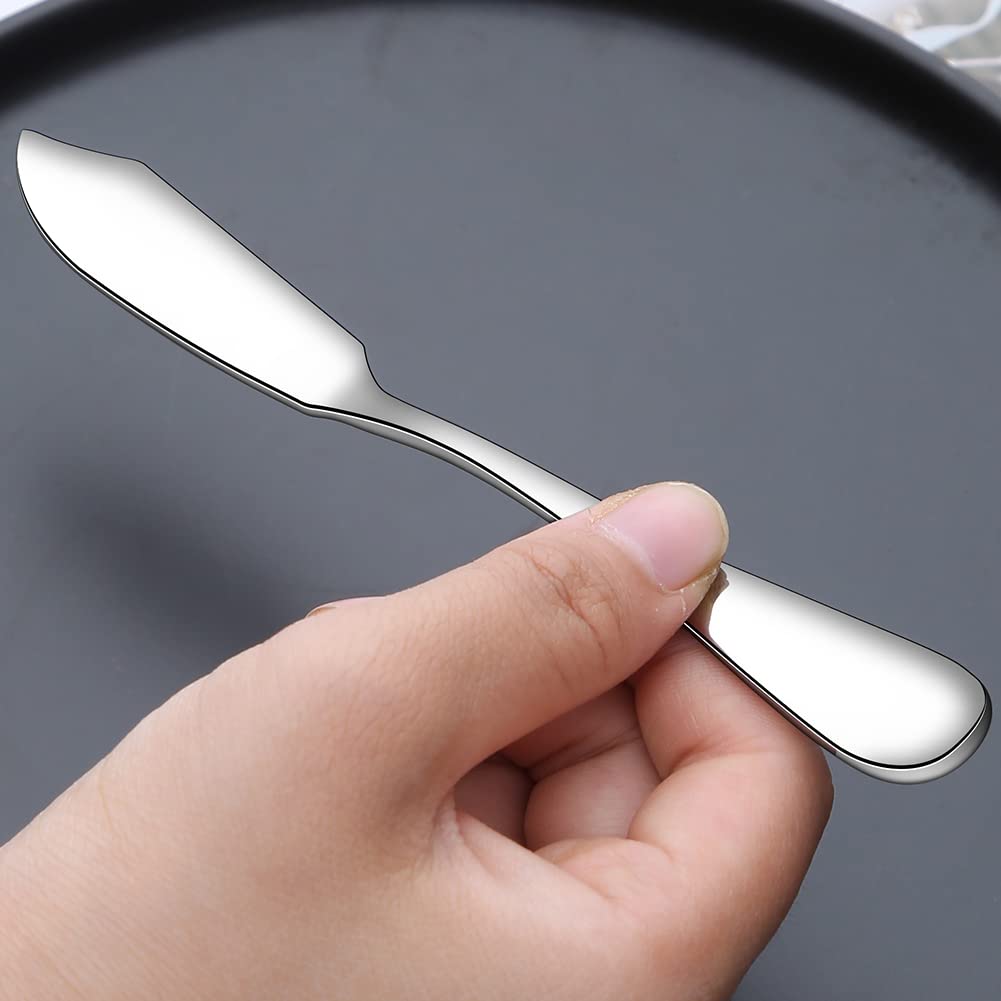 AOOSY Premium Stainless Steel Butter Knives Set of 2 - Cheese Knives & Butter Spreaders for Kitchen, Restaurant, Party - Perfect for Breakfast Buffets, Wine & Cheese Tasting, and Dinner Parties