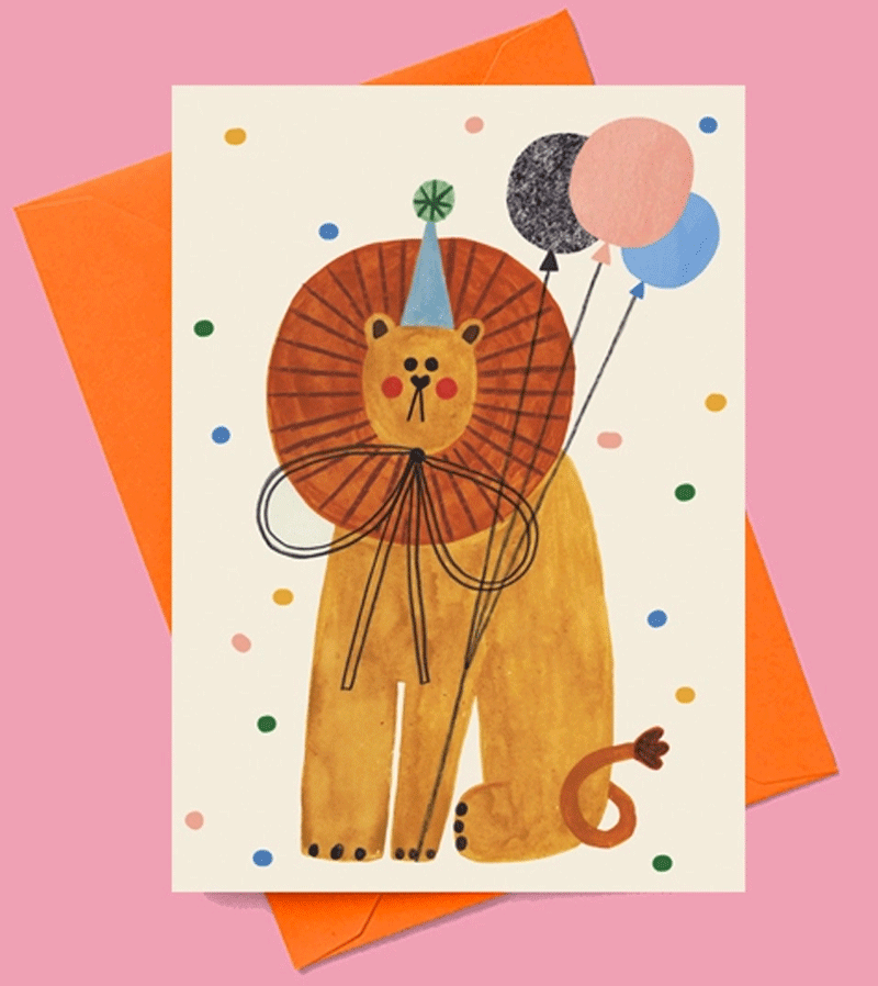 Funny Birthday Card with Lion Design - Perfect for Parties, Gifts & Celebrations | Daria Solak