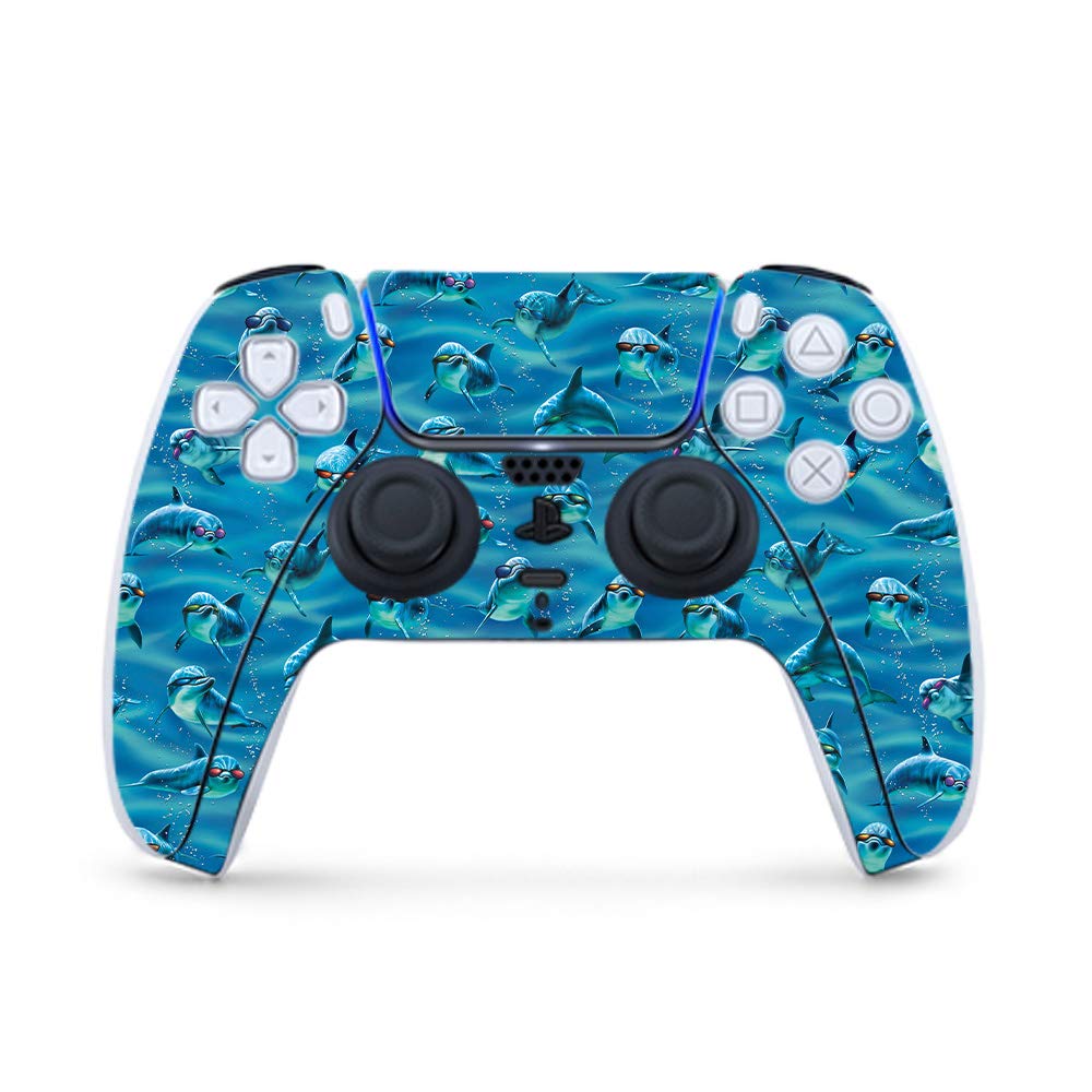 MightySkins PS5 Controller Skin - Dolphin Gang Design | Protective Vinyl Decal Wrap Cover for Playstation 5 | Durable, Easy to Apply & Remove | Made in USA | Perfect for Gaming Enthusiasts & Customization Lovers