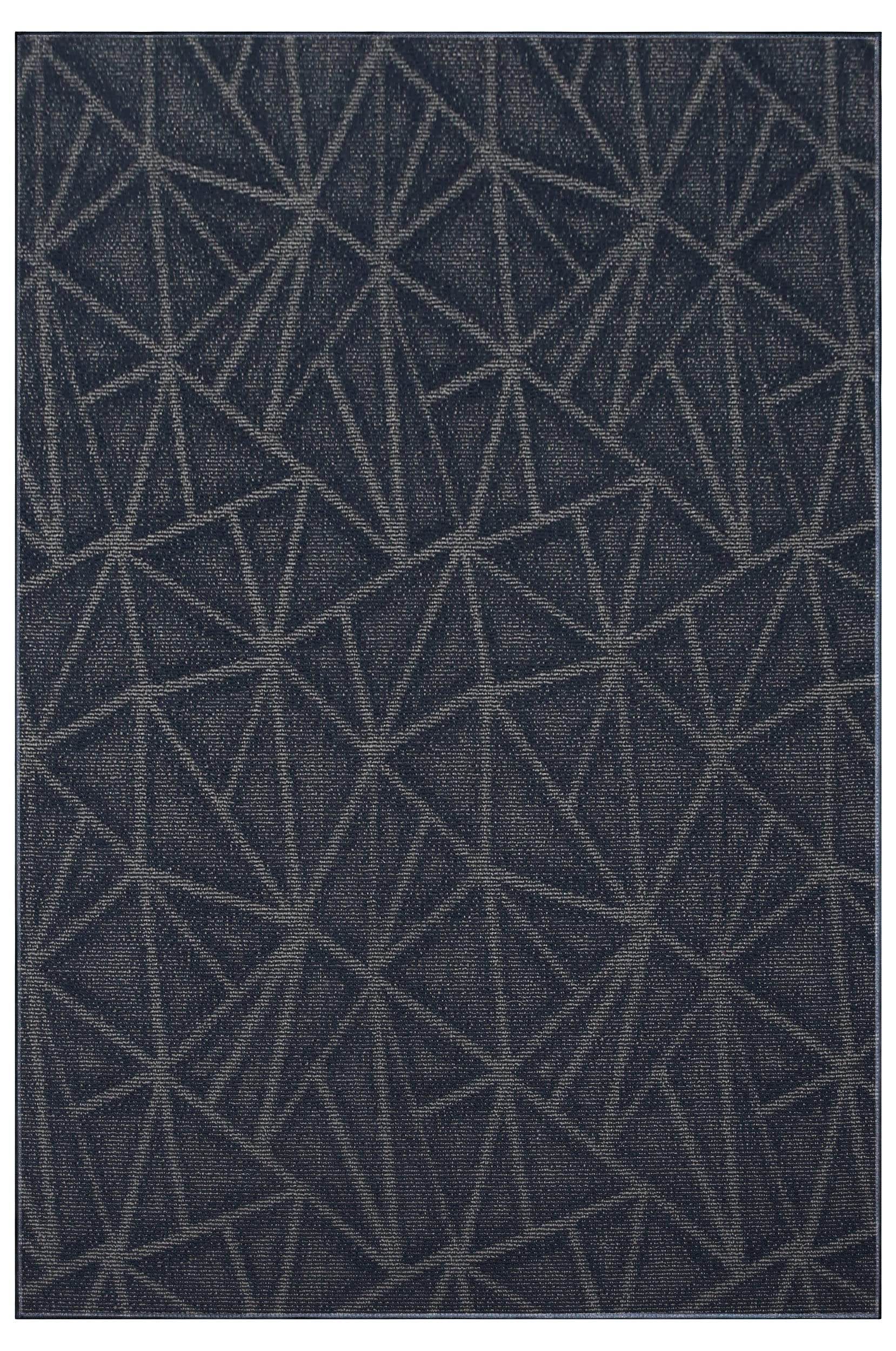 Custom Size Navy Blue 4' x 5' Indoor Outdoor Area Rug - Soft Ambient Carpet for Living Room, Bedroom, Patio & Deck