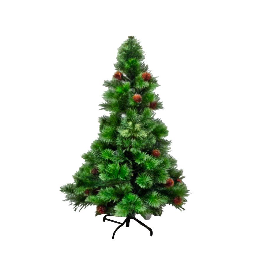 4ft Pre-Lit Christmas Tree with Hinged Branches, 114 Pine Tips, Metal Stand & Tree Skirt - Perfect for Living Room, Office & Holiday Decorations