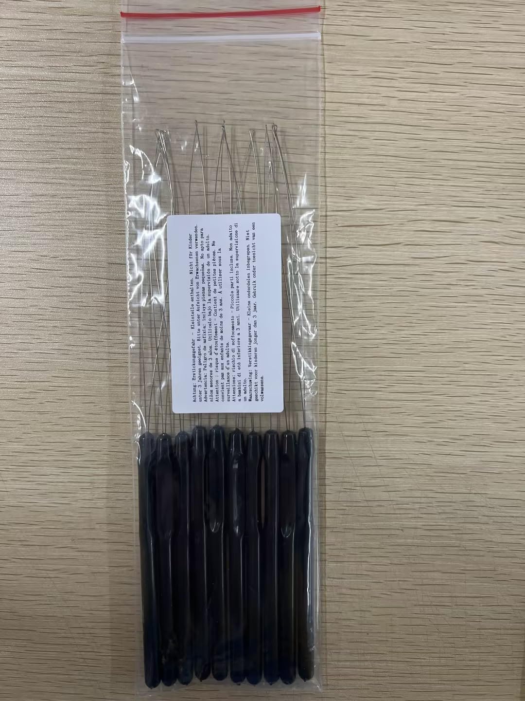 10 Pieces Hair Extension Loop Needle Threader Pulling Hook Tool with Beads - Black Hair & Feather Extension Threading Kit for Professional Stylists & DIY Beauty - Perfect for Salon, Home Use & Hair Accessories Making