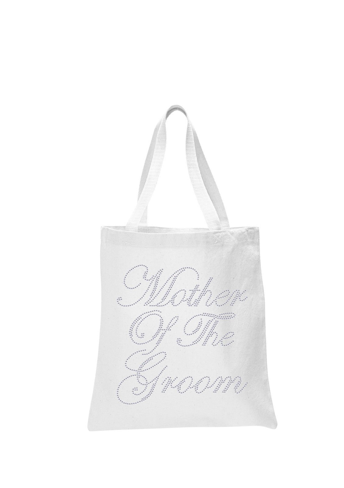 Personalized White Crystal Wedding Favor Tote Bags - Elegant Mother of the Groom Gift, Bridal Shower & Hen Party Souvenirs - Perfect for Wedding Favors, Bridesmaid Gifts & Special Occasions