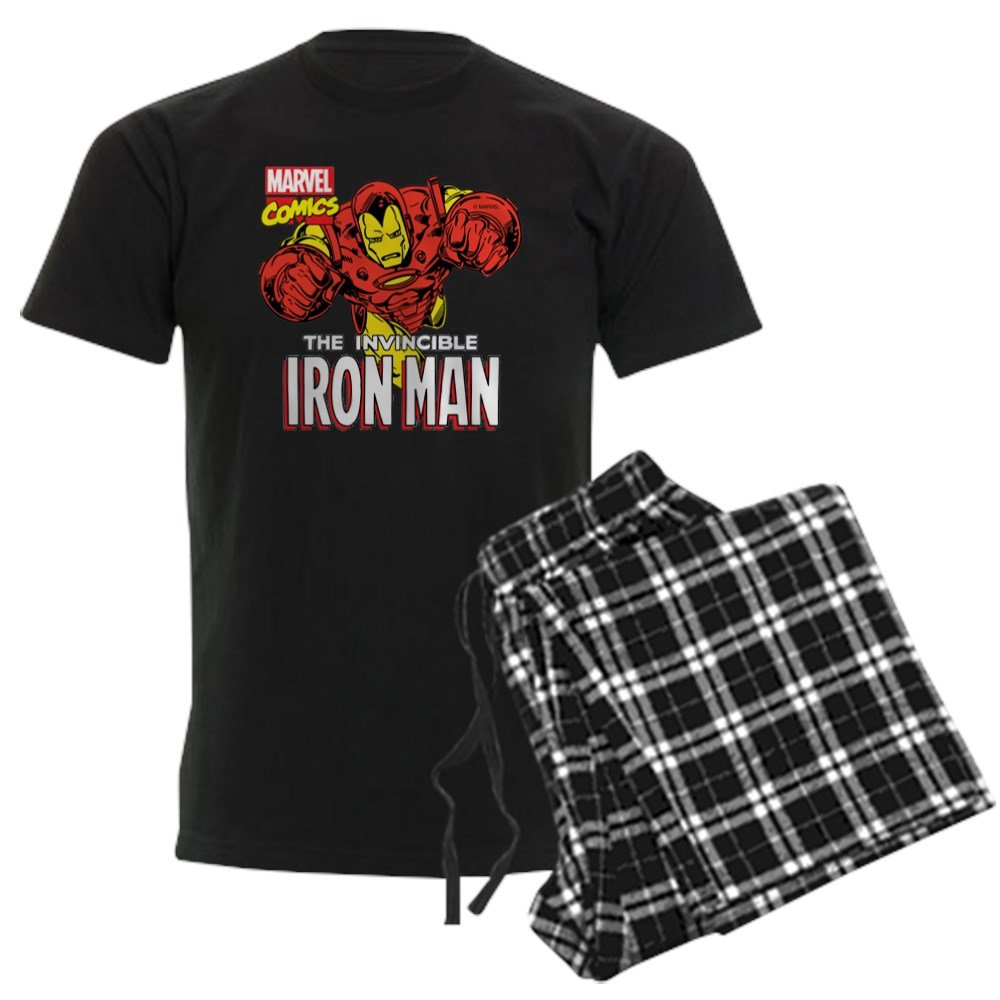 Marvel Iron Man 2 Men's Dark Pajama Set - Superhero Sleepwear for Fans | Comfortable Lounge Wear for Movie Nights & Cosplay