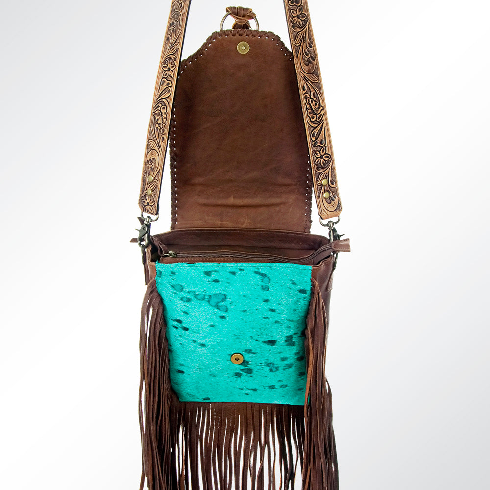 American Darling ADBG528TRQ2 Genuine Leather Crossbody Bag for Women - Western Style Handbag Purse for Everyday Use & Travel Accessories