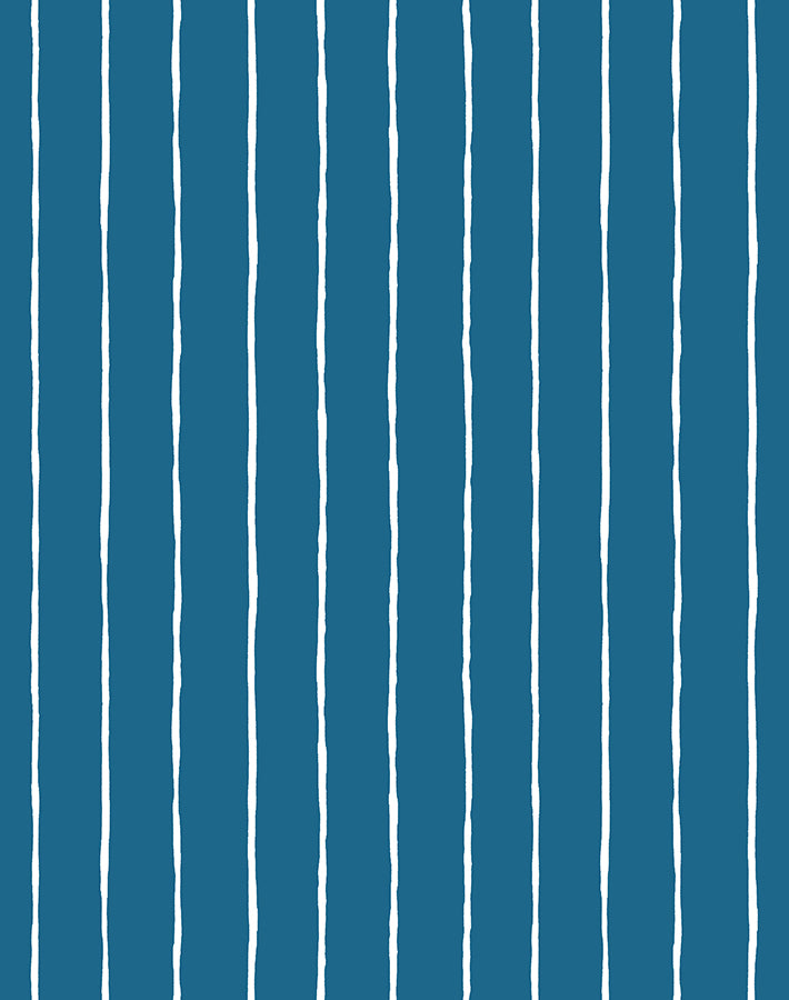 Wallshoppe 'Get In Line' Wallpaper in Cadet Blue - Modern Geometric Peel & Stick Wallpaper for Living Room, Bedroom, or Office Decor