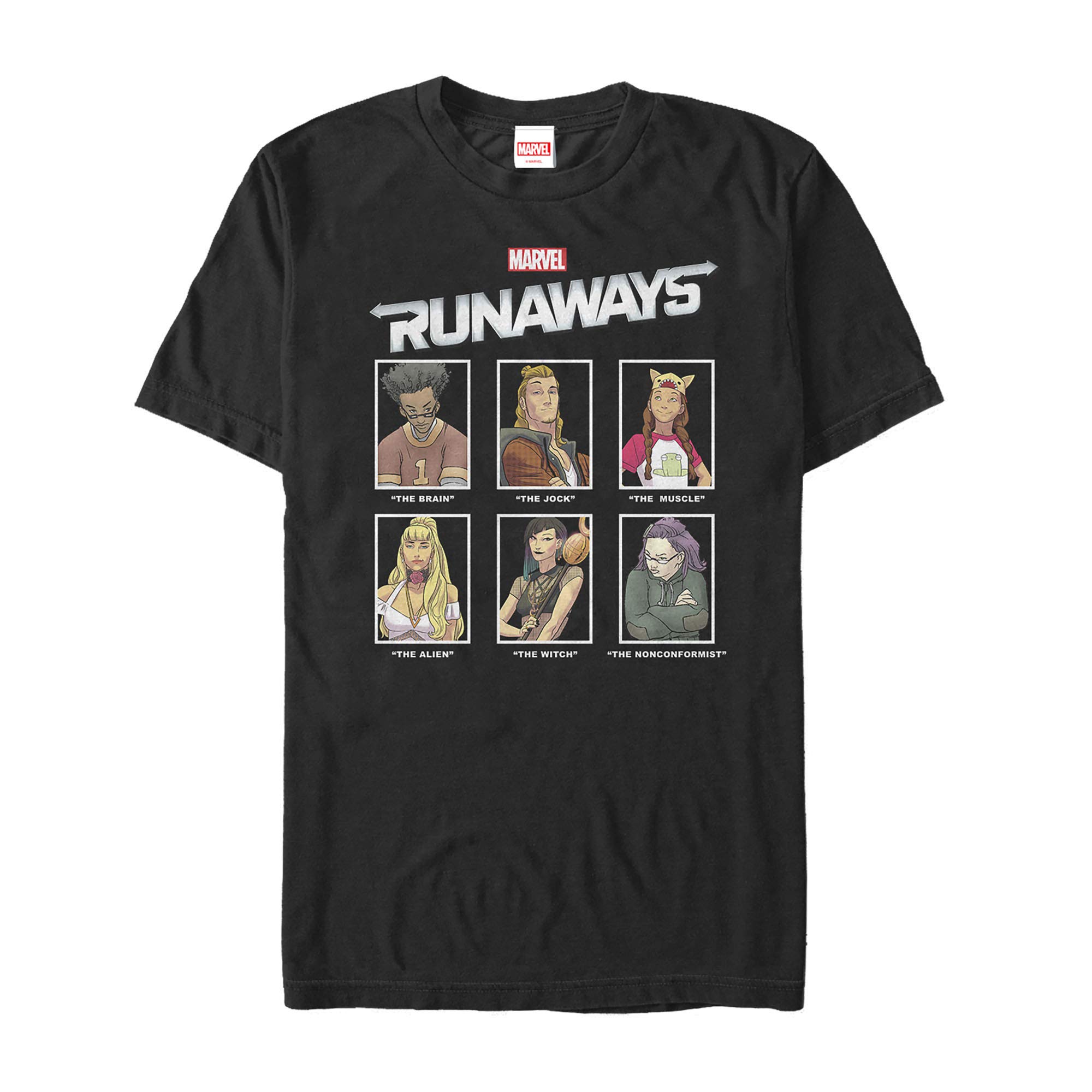 Marvel Men's Runaways Yearbook Portrait Graphic T-Shirt | Superhero Comic Tee for Fans | Casual Wear & Cosplay