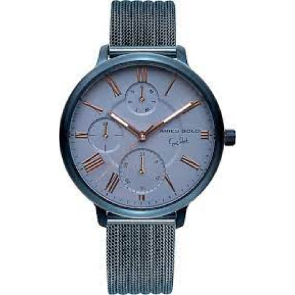 ARIES GOLD VOYAGE Blue Stainless Steel Women's Watch with Mesh Strap - Water Resistant Dress Watch for Business, Office & Formal Occasions
