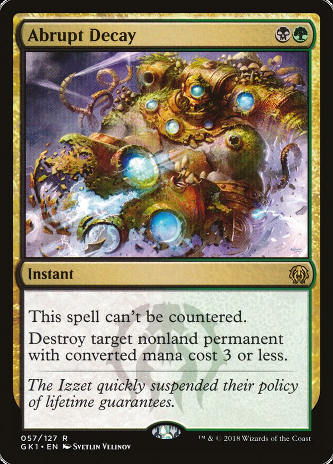 Abrupt Decay MTG Card - Guilds of Ravnica Guild Kit | Magic: The Gathering MTG Singles | Perfect for Commander & Modern Decks