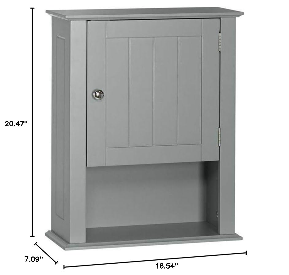 Grey Wooden Medicine Cabinet Organizer - 20.47