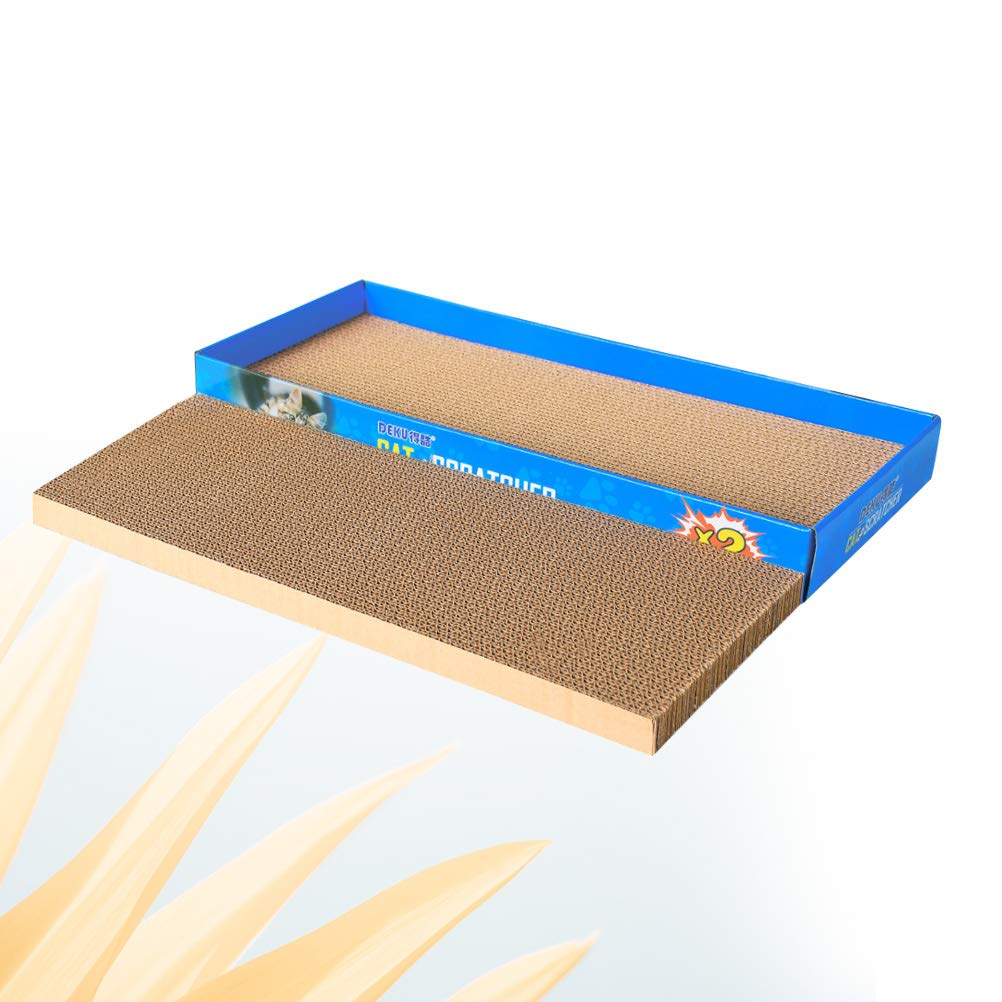 TEHAUX 2-Pack Cat Toys - Interactive Corrugated Paper Cat Catch Plates for Indoor Play, Exercise & Hunting Simulation - Fun Flat Scratching Pads for Kittens & Adult Cats